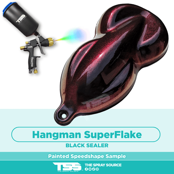 Hangman SuperFlake Pre-Sprayed Speedshape Paint Sample (Black Ground Coat) - The Spray Source - Alpha Pigments