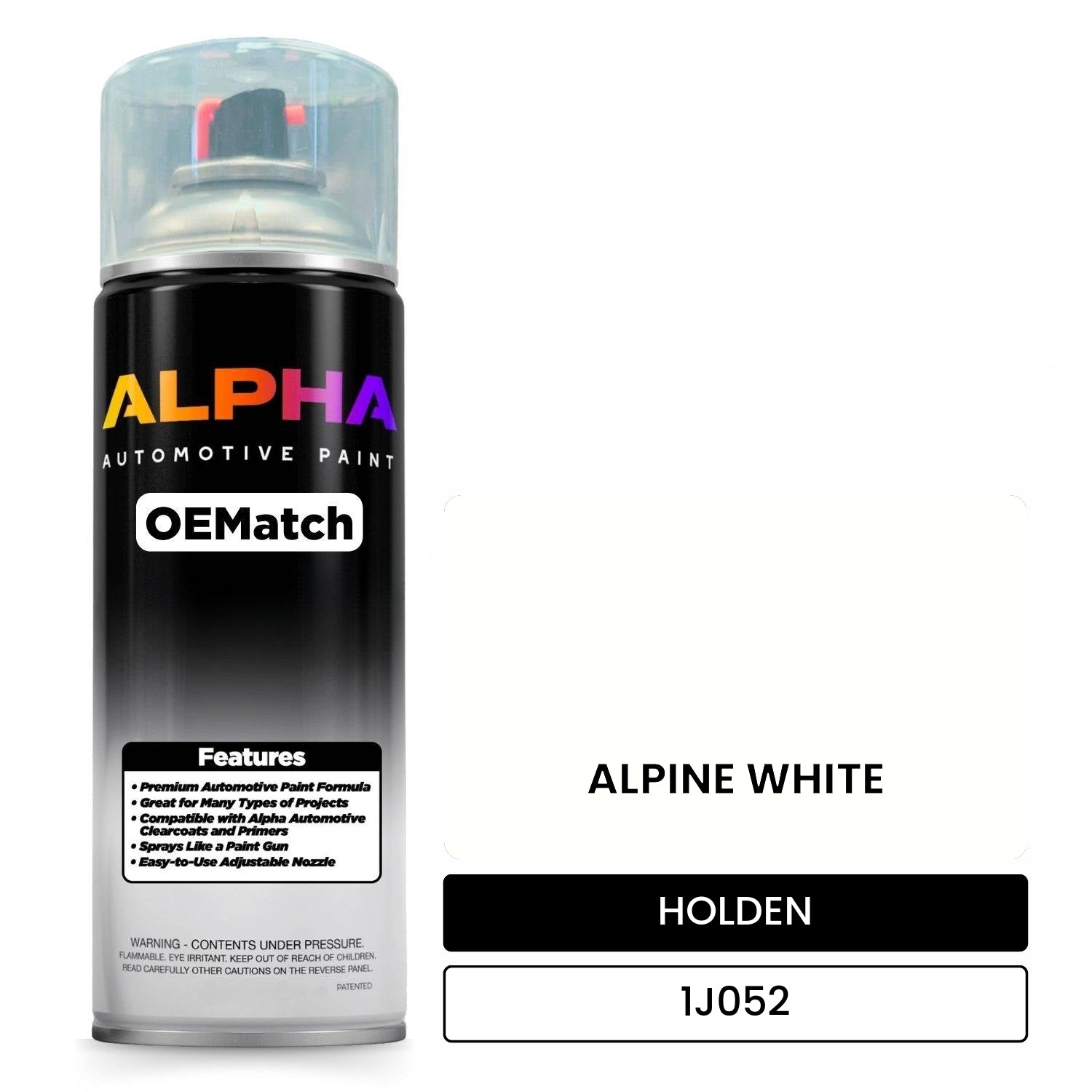 HOLDEN ALPINE WHITE 1J052 OEMatch Spraycan