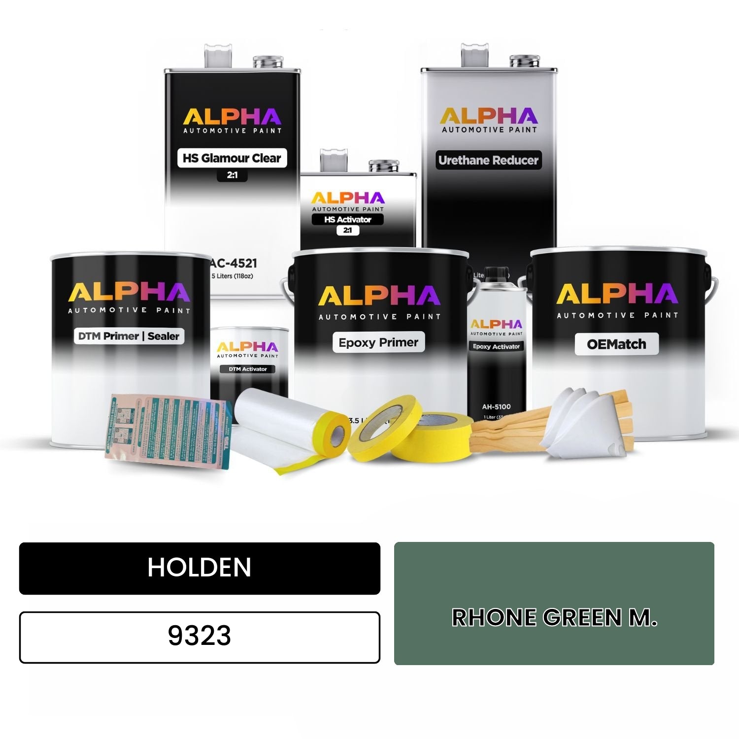 HOLDEN RHONE GREEN M. 9323 OEMatch Vehicle Paint Kit