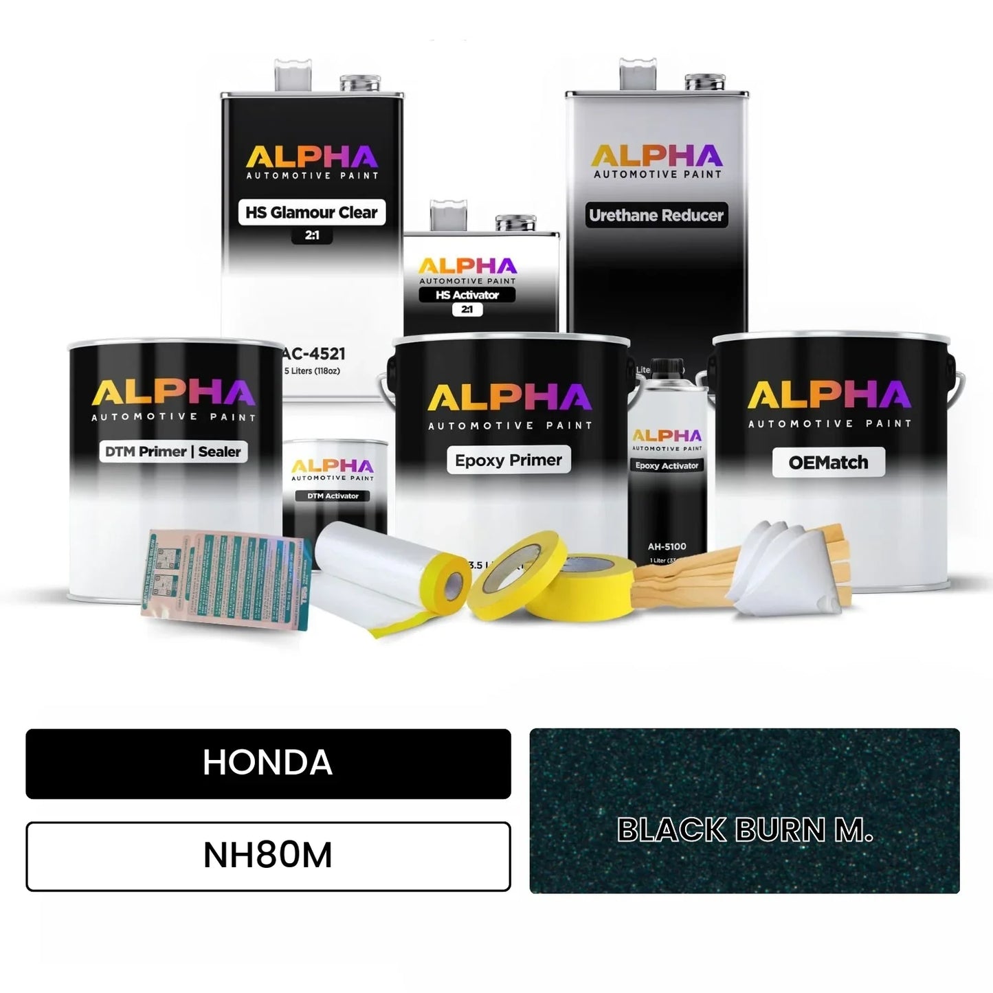 HONDA BLACK BURN M. NH80M OEMatch Vehicle Paint Kit