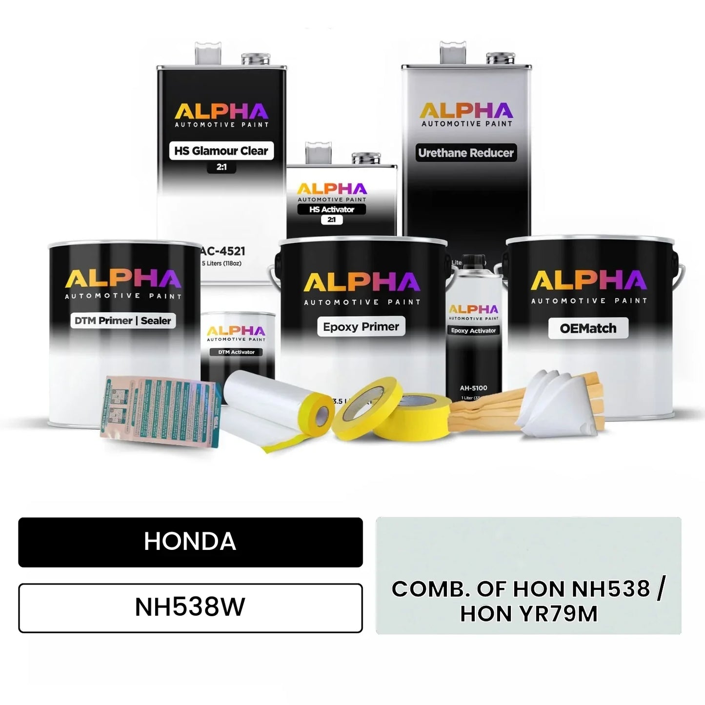 HONDA COMB. OF HON NH538 / HON YR79M NH538W OEMatch Vehicle Paint Kit