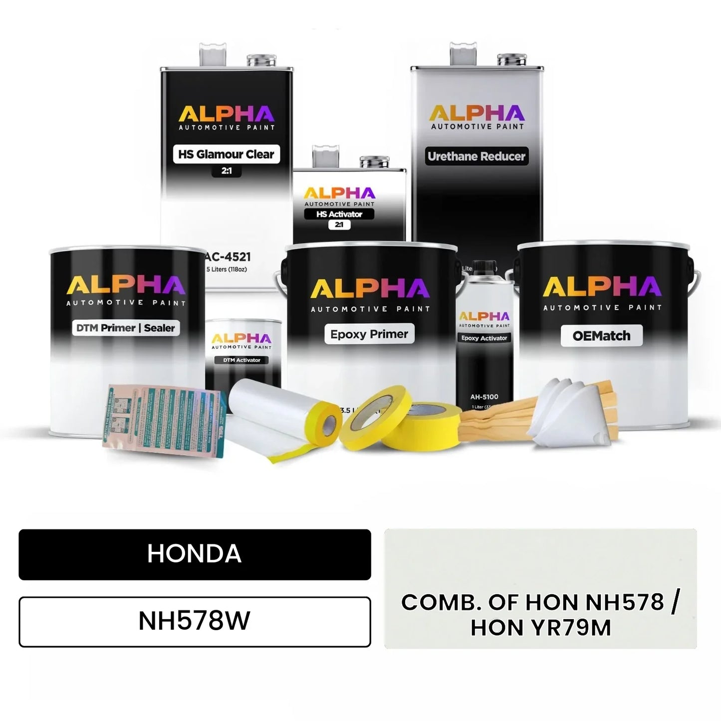 HONDA COMB. OF HON NH578 / HON YR79M NH578W OEMatch Vehicle Paint Kit