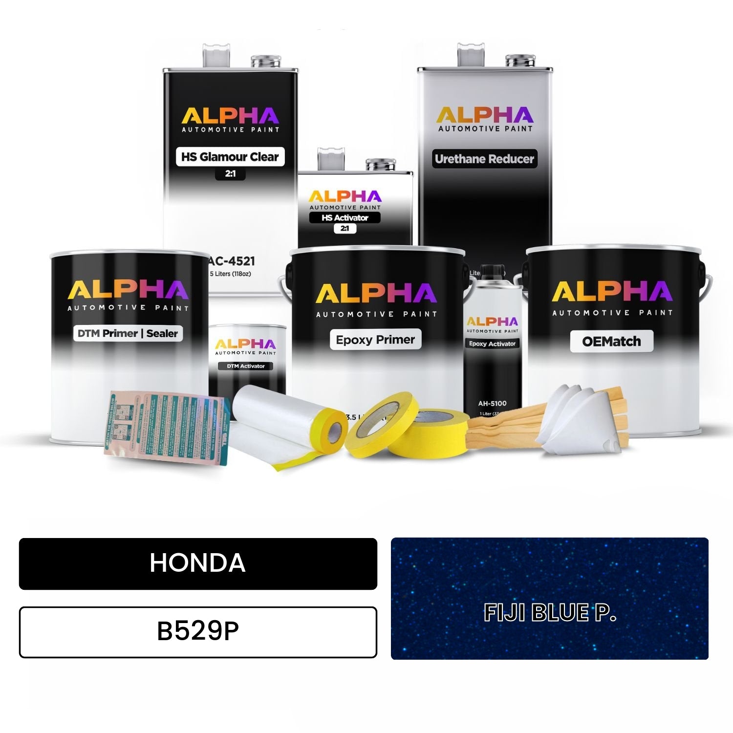 SGB ブルーバースト ラッカーオリジナル塗装 ビグスビー アルニコV・PU HONDA FIJI BLUE P. B529P | OEMatch Automotive Vehicle Paint Kit