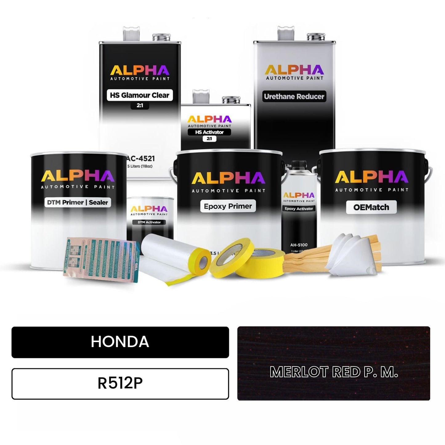 HONDA MERLOT RED P. M. R512P OEMatch Vehicle Paint Kit