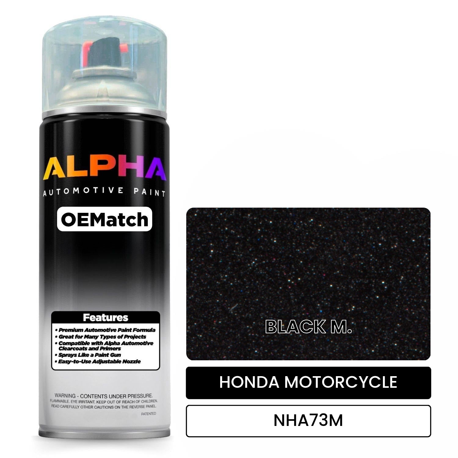 HONDA MOTORCYCLE BLACK M. NHA73M OEMatch Spraycan