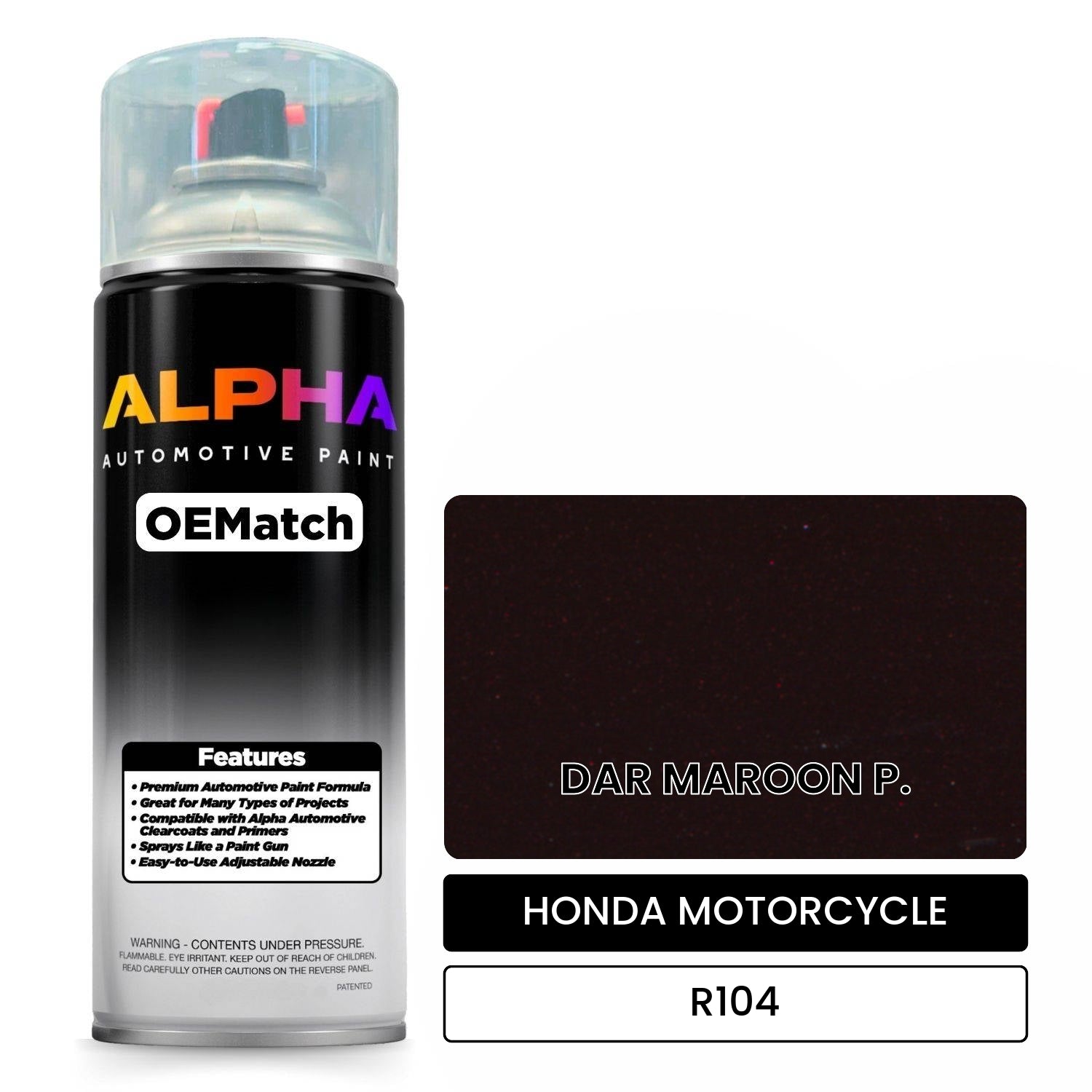 HONDA MOTORCYCLE DAR MAROON P. R104 OEMatch Spraycan