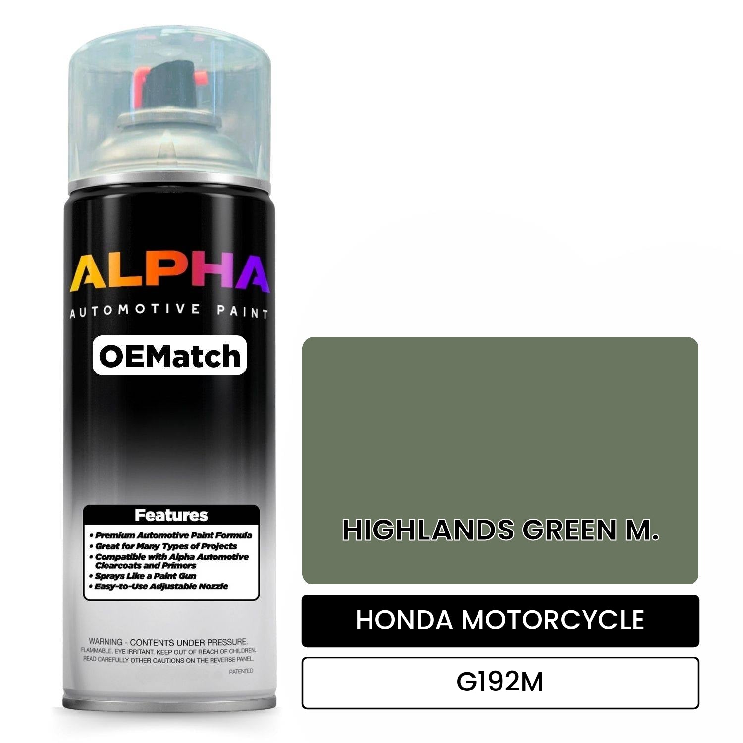 HONDA MOTORCYCLE HIGHLANDS GREEN M. G192M OEMatch Spraycan