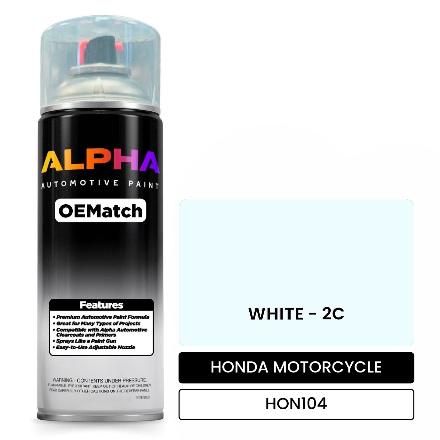 HONDA MOTORCYCLE WHITE - 2C HON104 OEMatch Spraycan