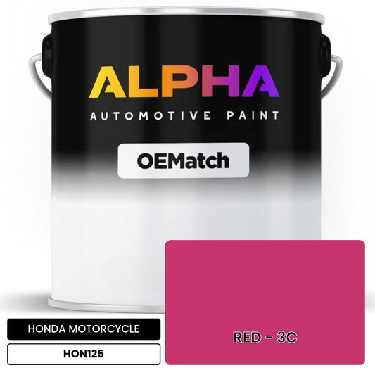 HONDA MOTORCYCLE RED - 3C HON125 OEMatch Basecoat