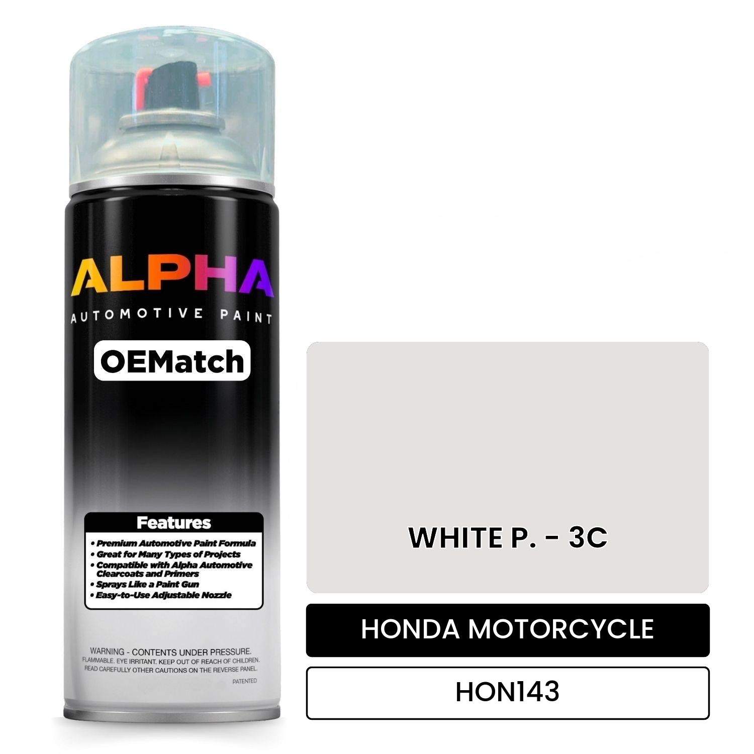 HONDA MOTORCYCLE WHITE P. - 3C HON143 OEMatch Spraycan