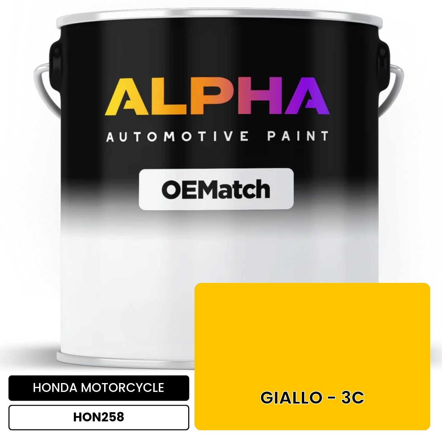HONDA MOTORCYCLE GIALLO - 3C HON258 OEMatch Basecoat