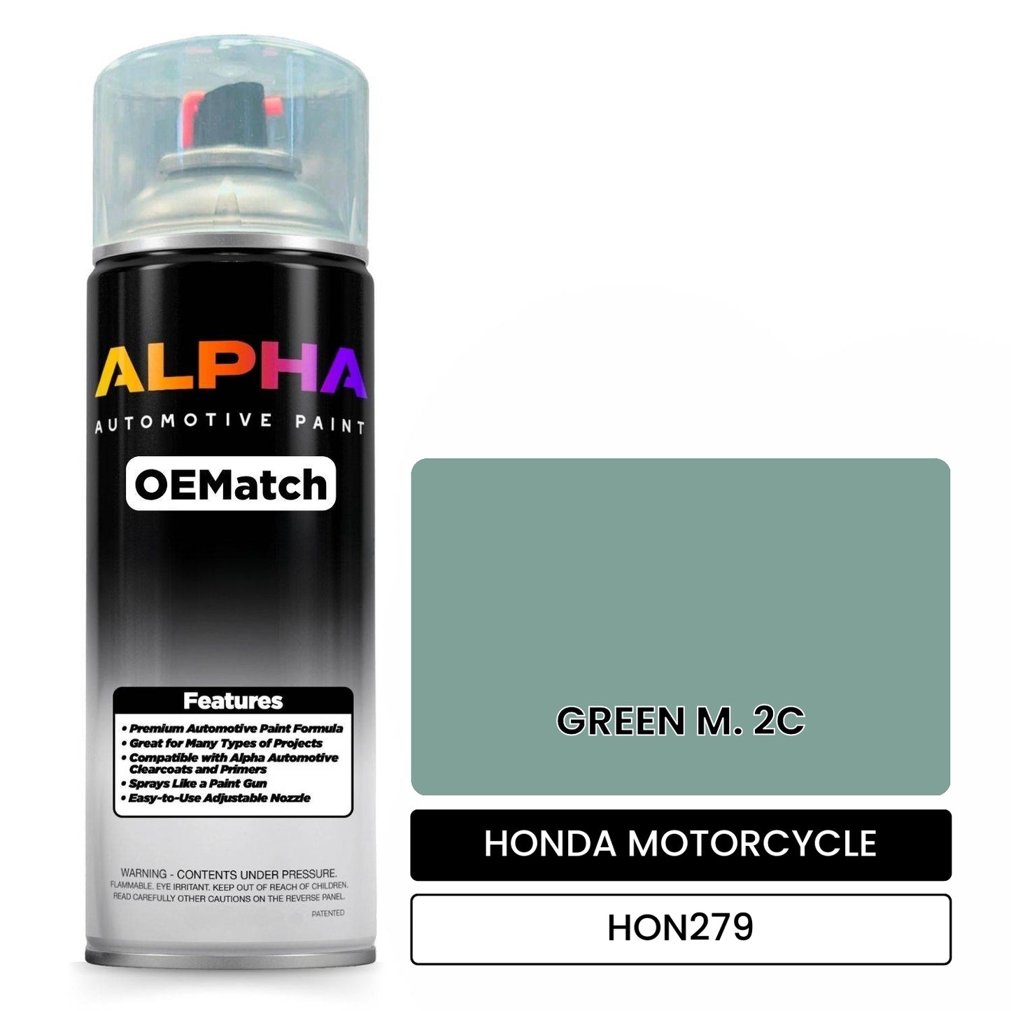 HONDA MOTORCYCLE GREEN M. 2C HON279 OEMatch Spraycan