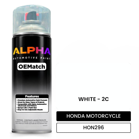 HONDA MOTORCYCLE WHITE - 2C HON296 OEMatch Spraycan