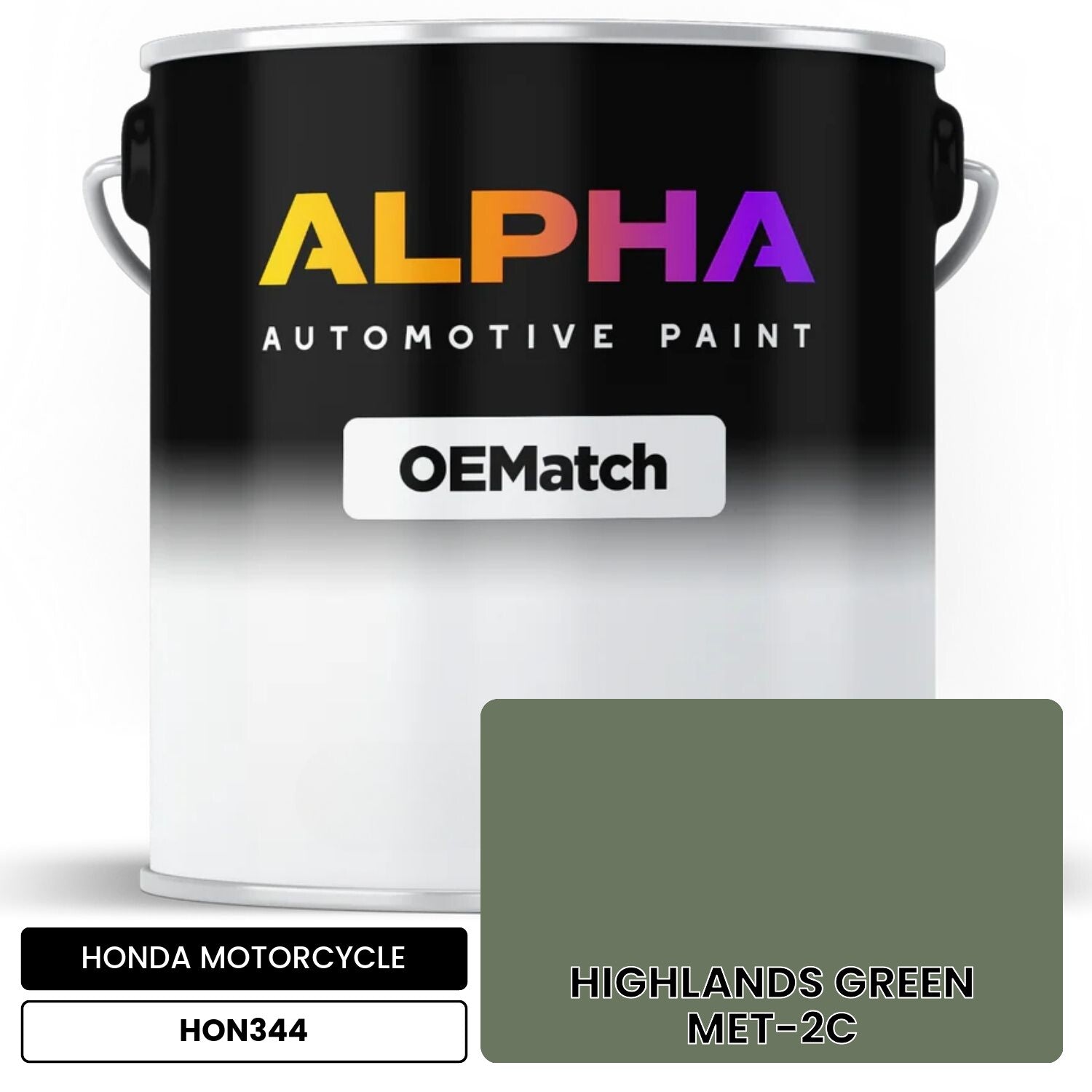 HONDA MOTORCYCLE HIGHLANDS GREEN MET-2C HON344 OEMatch Basecoat