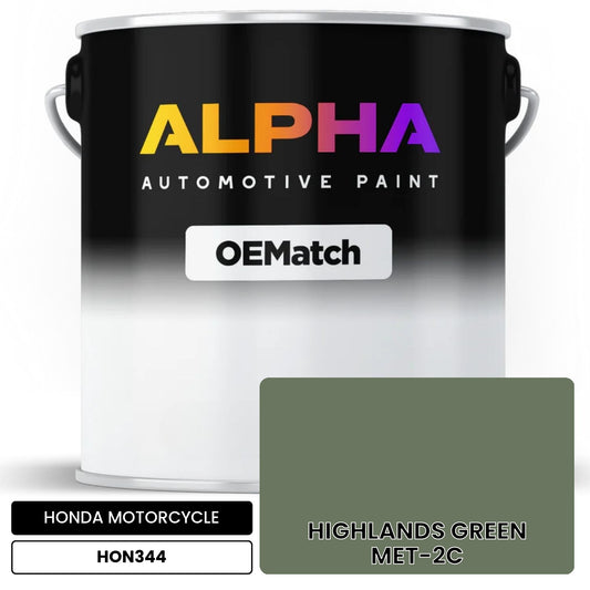 HONDA MOTORCYCLE HIGHLANDS GREEN MET-2C HON344 OEMatch Basecoat