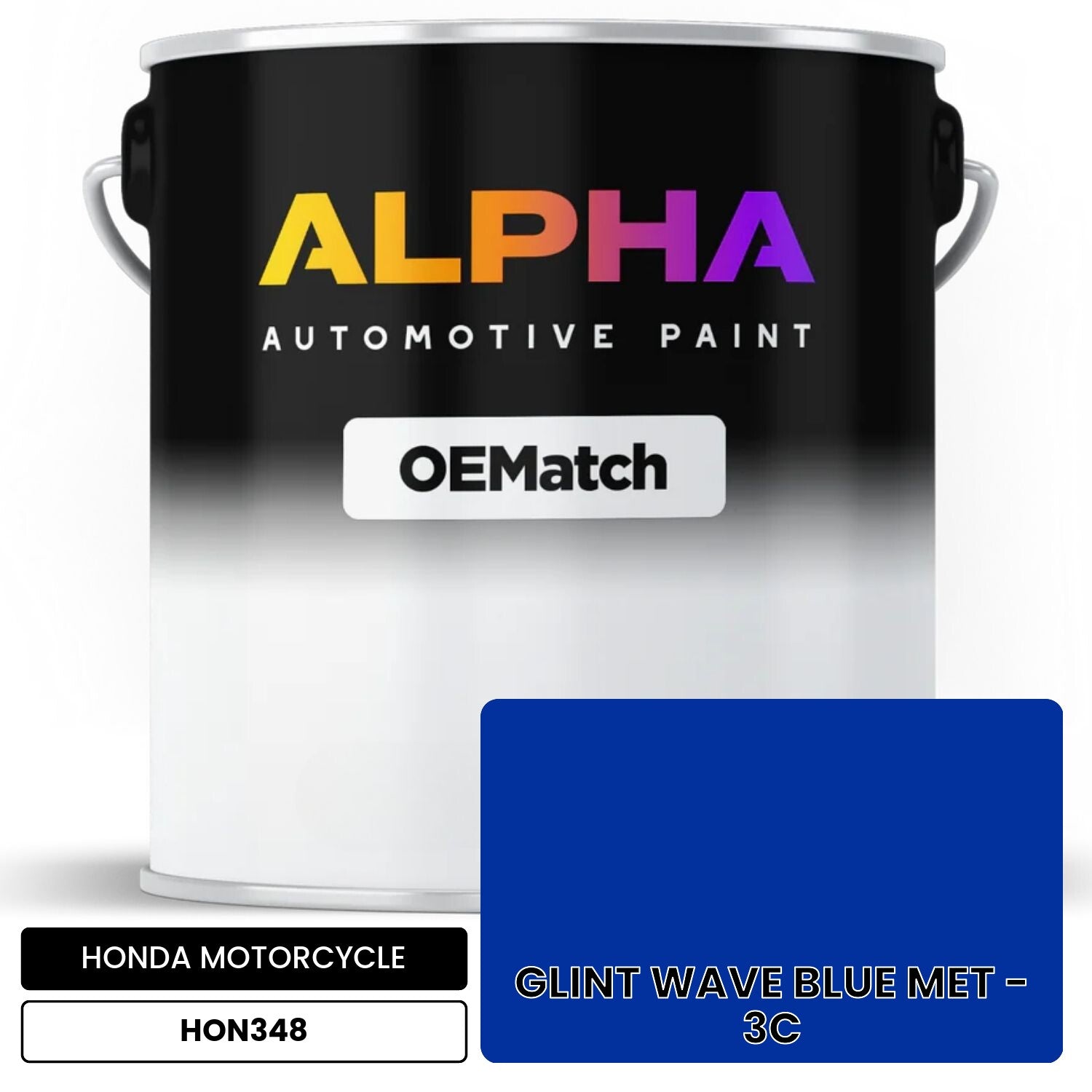 HONDA MOTORCYCLE GLINT WAVE BLUE MET - 3C HON348 OEMatch Basecoat