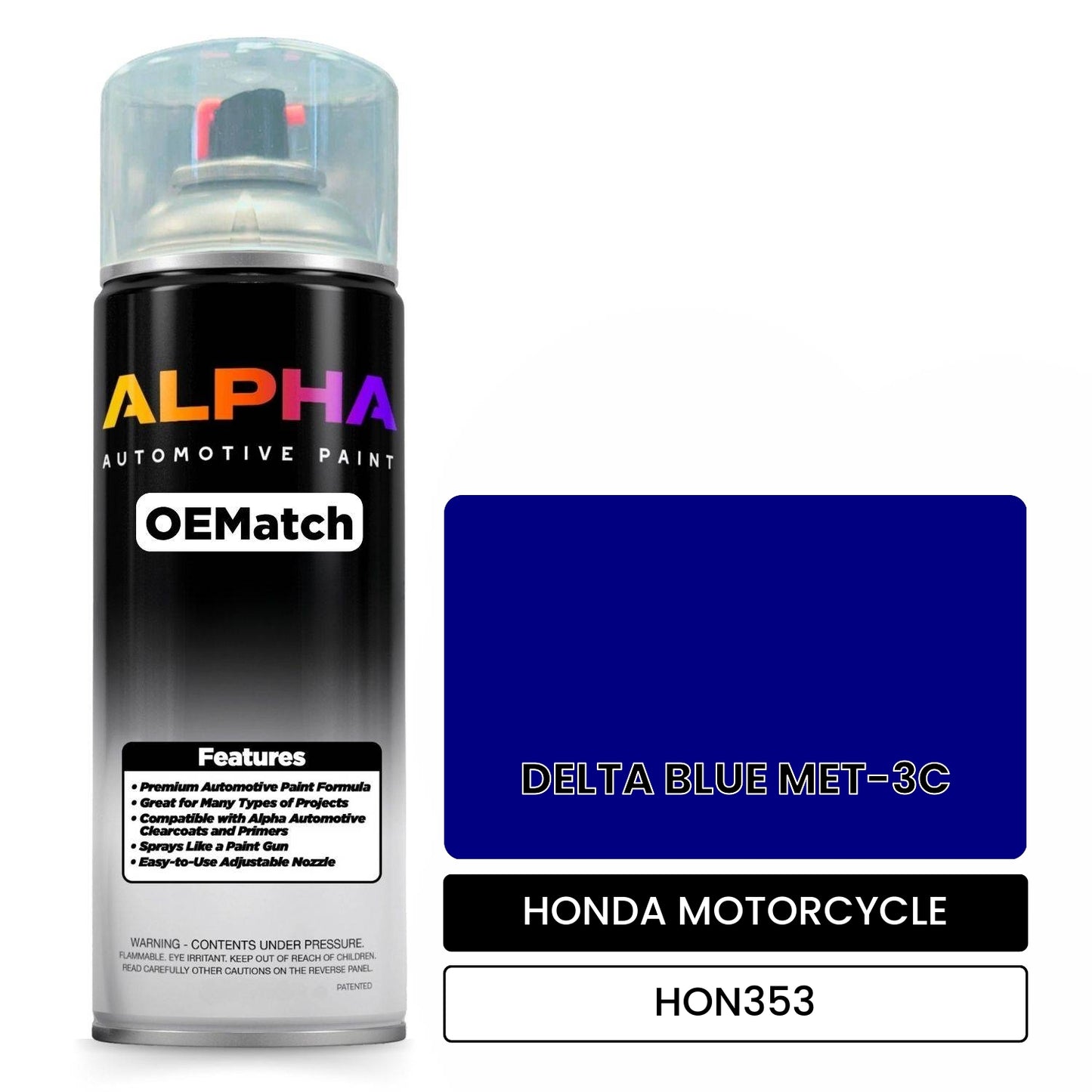 HONDA MOTORCYCLE DELTA BLUE MET-3C HON353 OEMatch Spraycan