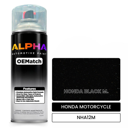 HONDA MOTORCYCLE HONDA BLACK M. NHA12M OEMatch Spraycan