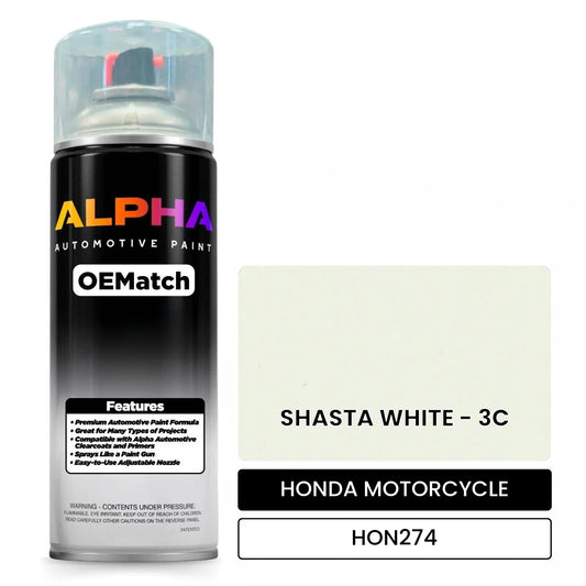 HONDA MOTORCYCLE SHASTA WHITE - 3C HON274 OEMatch Spraycan