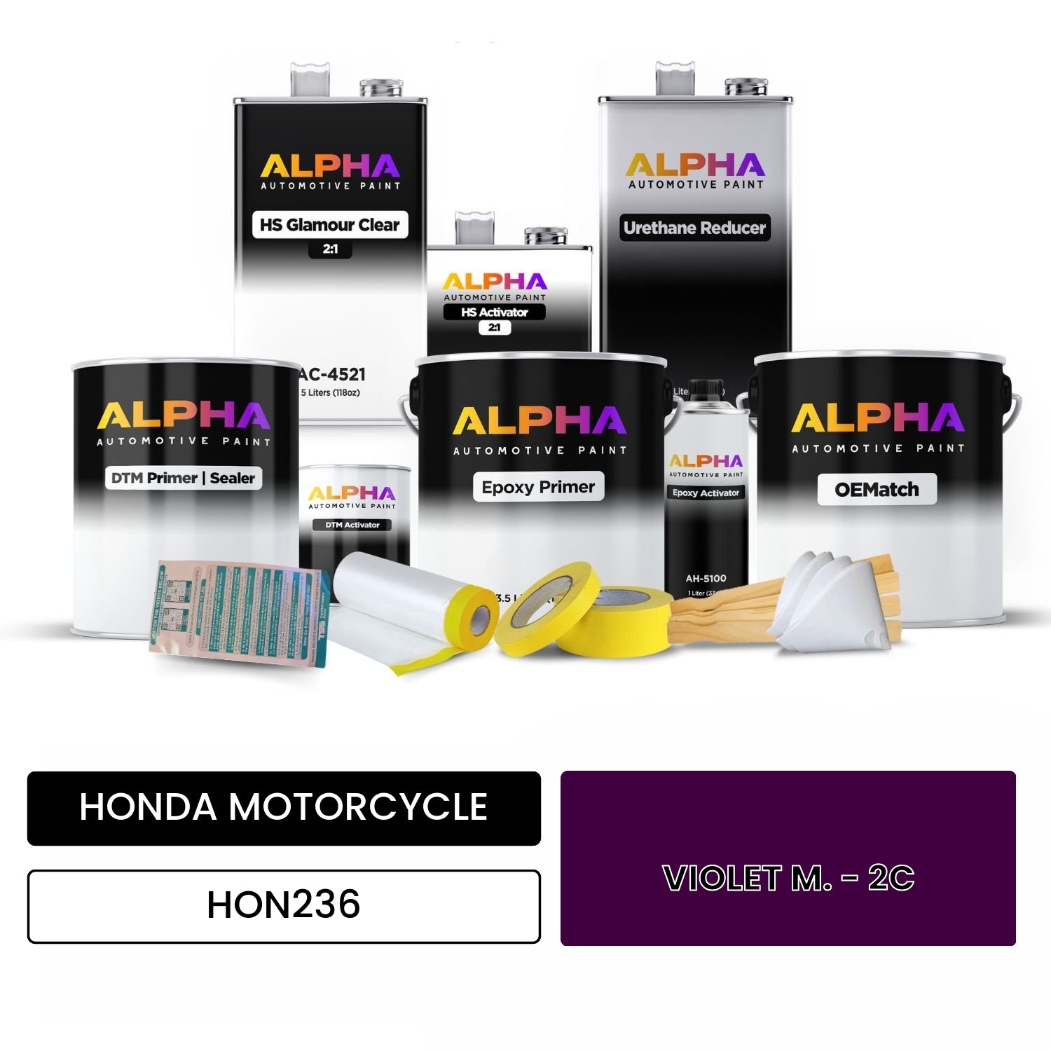 HONDA MOTORCYCLE VIOLET M. - 2C HON236 OEMatch Vehicle Paint Kit