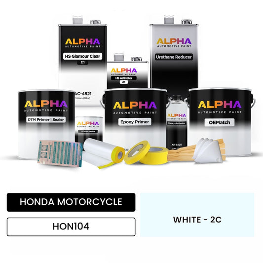 HONDA MOTORCYCLE WHITE - 2C HON104 OEMatch Vehicle Paint Kit