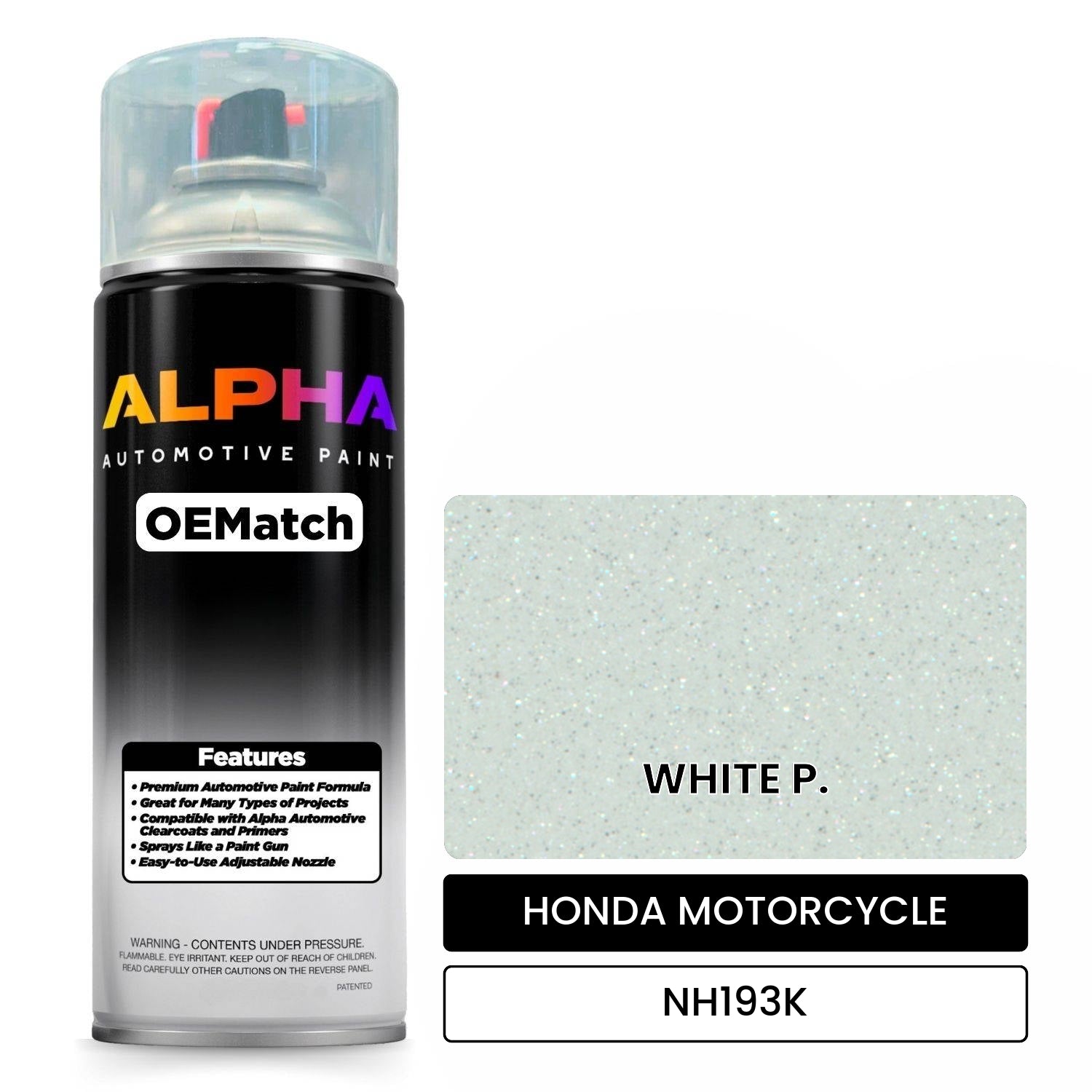 HONDA MOTORCYCLE WHITE P. NH193K OEMatch Spraycan