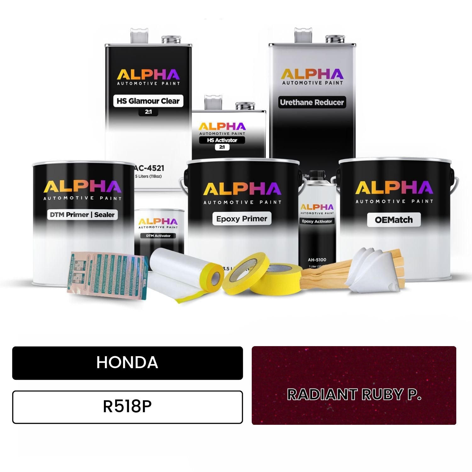 HONDA RADIANT RUBY P. R518P OEMatch Vehicle Paint Kit