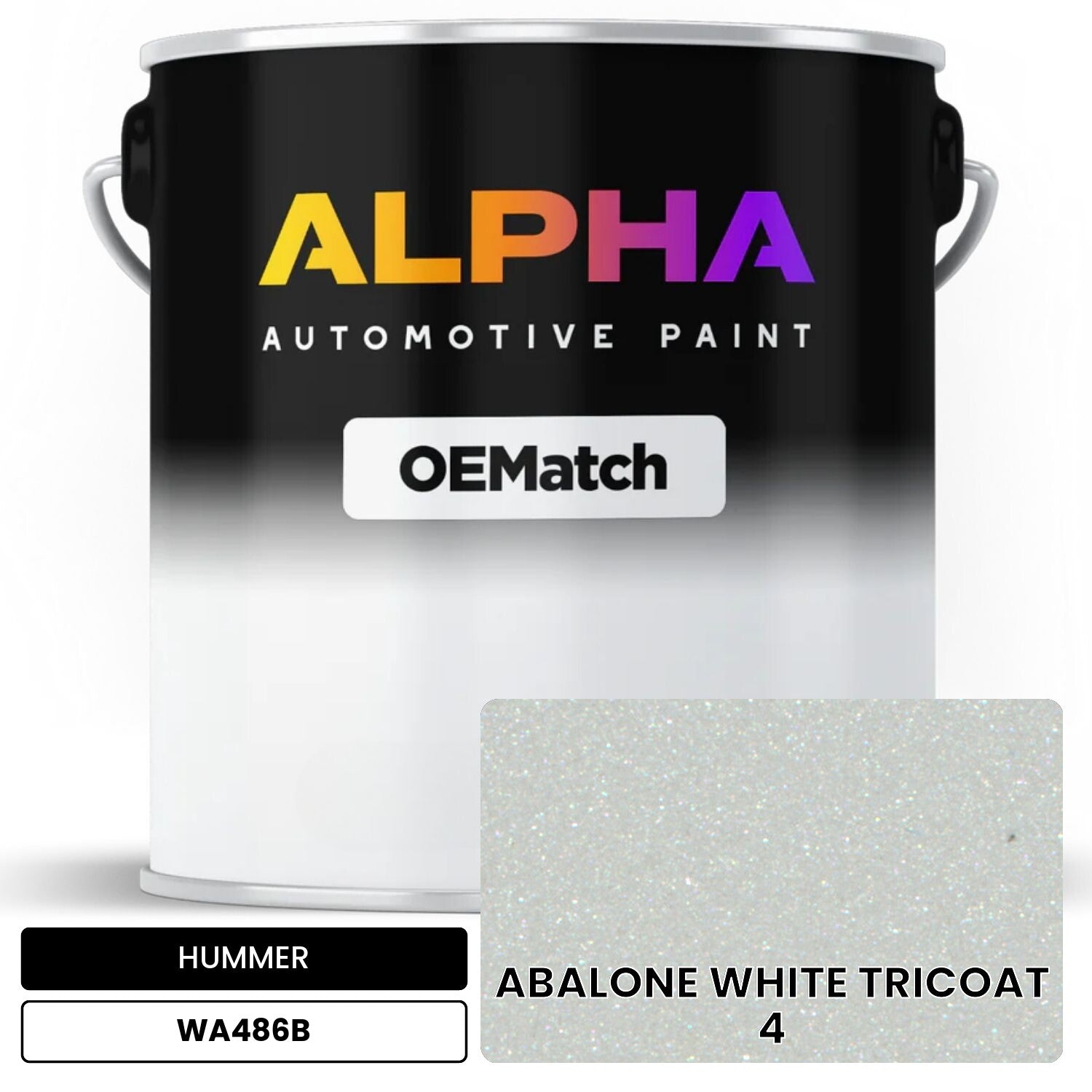 HUMMER ABALONE WHITE TRICOAT 4 WA486B OEMatch Basecoat