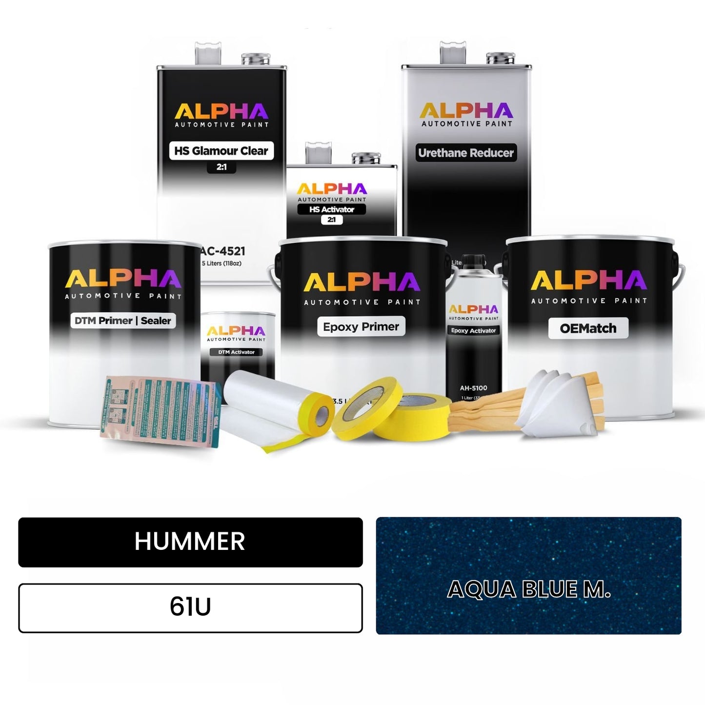 HUMMER AQUA BLUE M. 61U OEMatch Vehicle Paint Kit