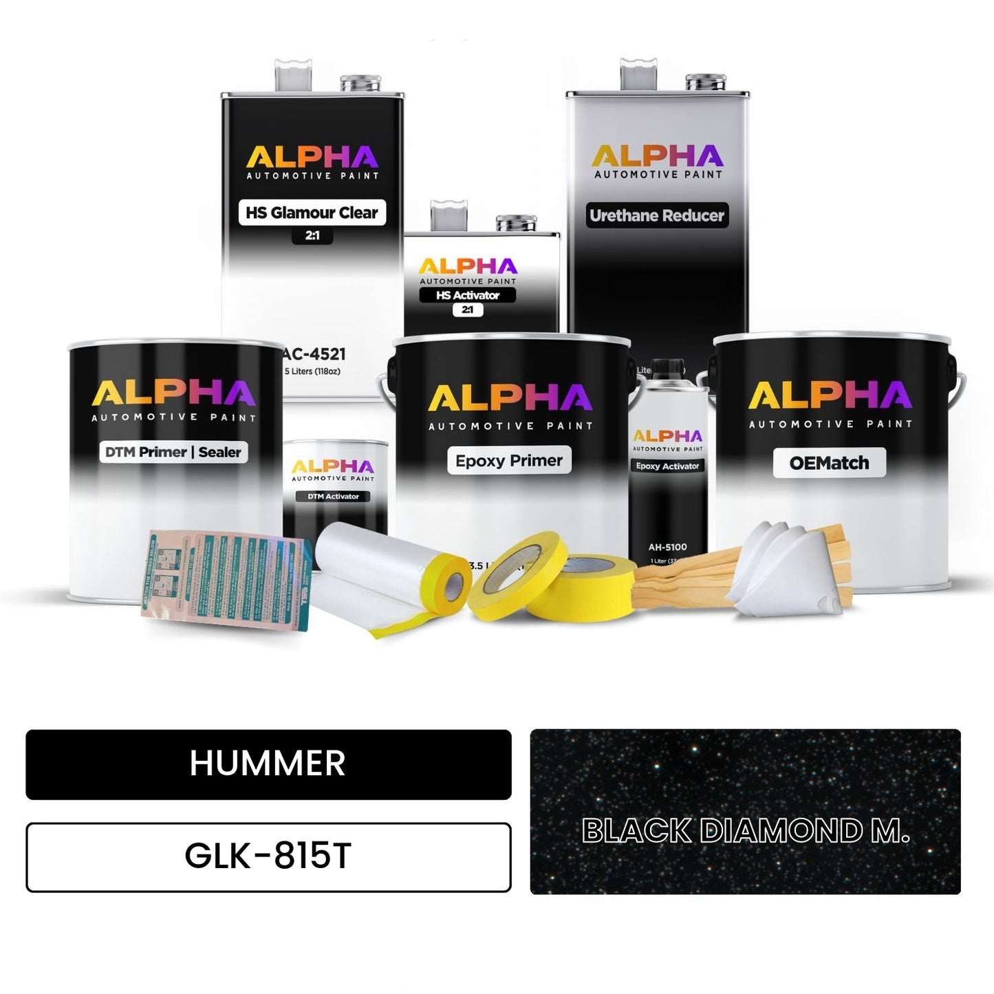 HUMMER BLACK DIAMOND M. GLK-815T OEMatch Vehicle Paint Kit