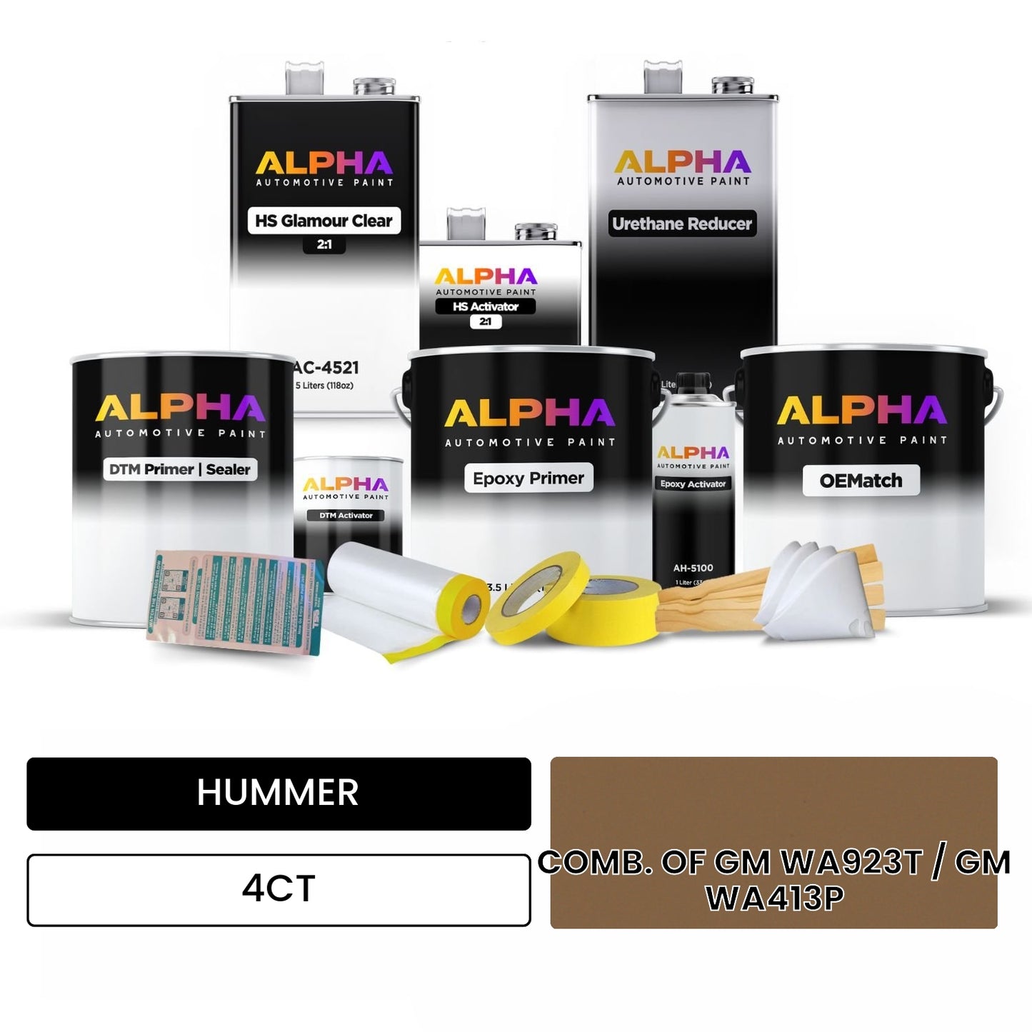 HUMMER COMB. OF GM WA923T / GM WA413P 4CT OEMatch Vehicle Paint Kit