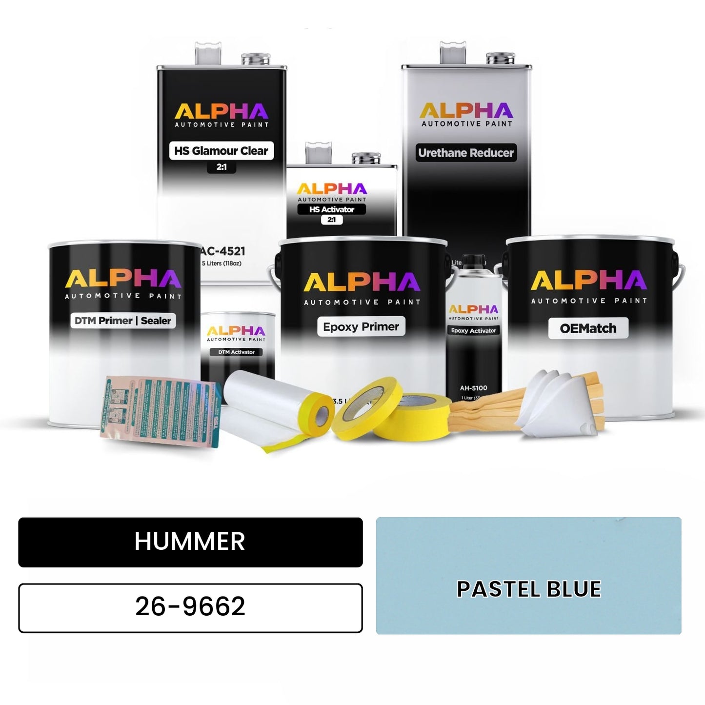 HUMMER PASTEL BLUE 26-9662 OEMatch Vehicle Paint Kit