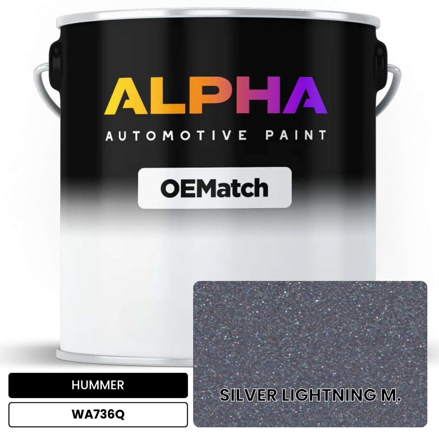 HUMMER SILVER LIGHTNING M. WA736Q OEMatch Basecoat