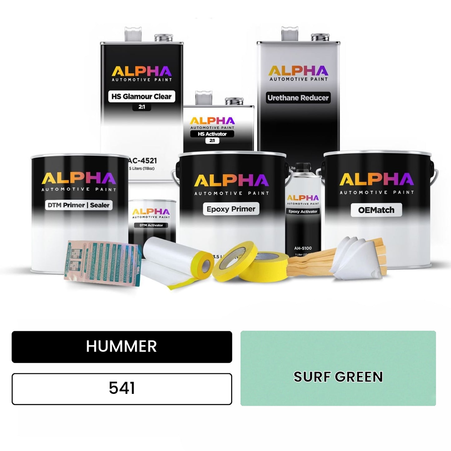 HUMMER SURF GREEN 541 OEMatch Vehicle Paint Kit