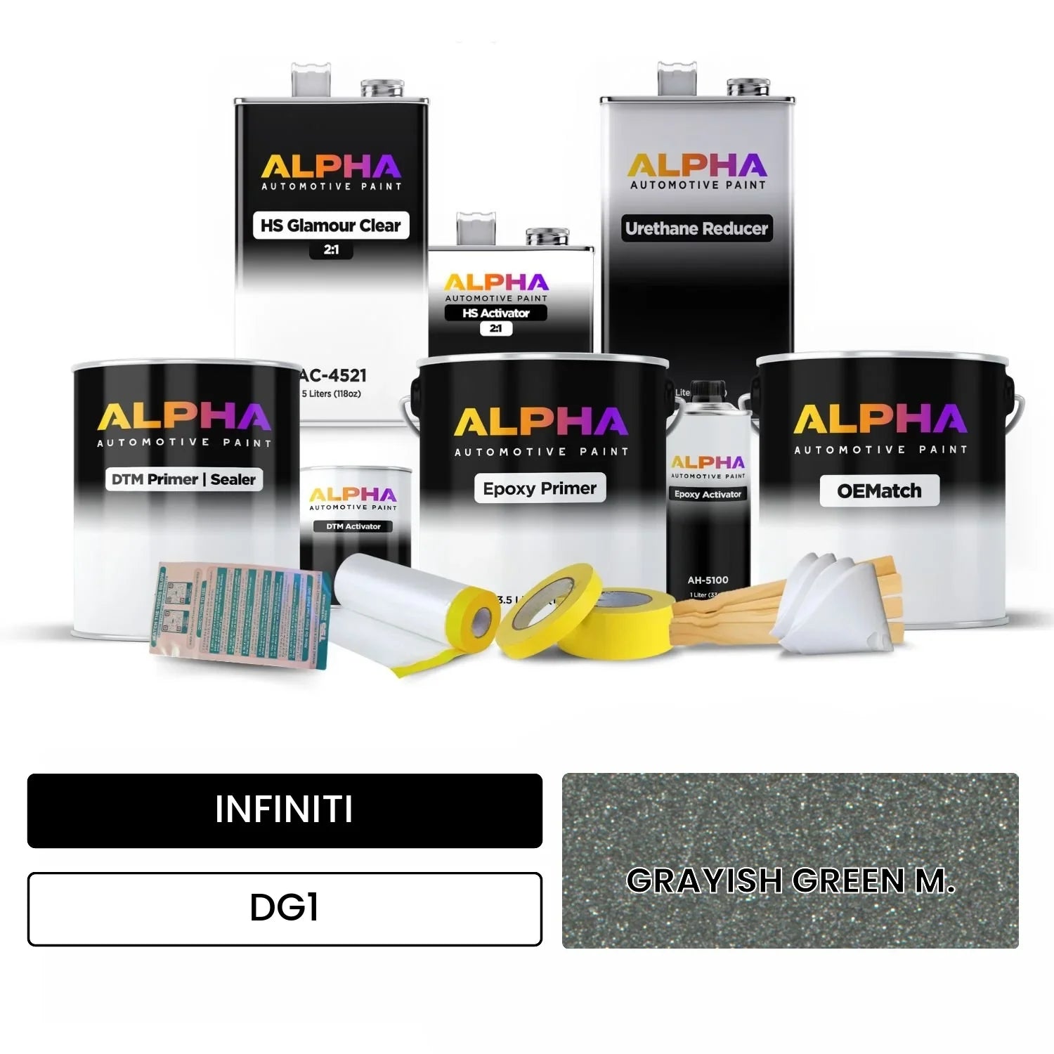 INFINITI GRAYISH GREEN M. DG1 OEMatch Vehicle Paint Kit