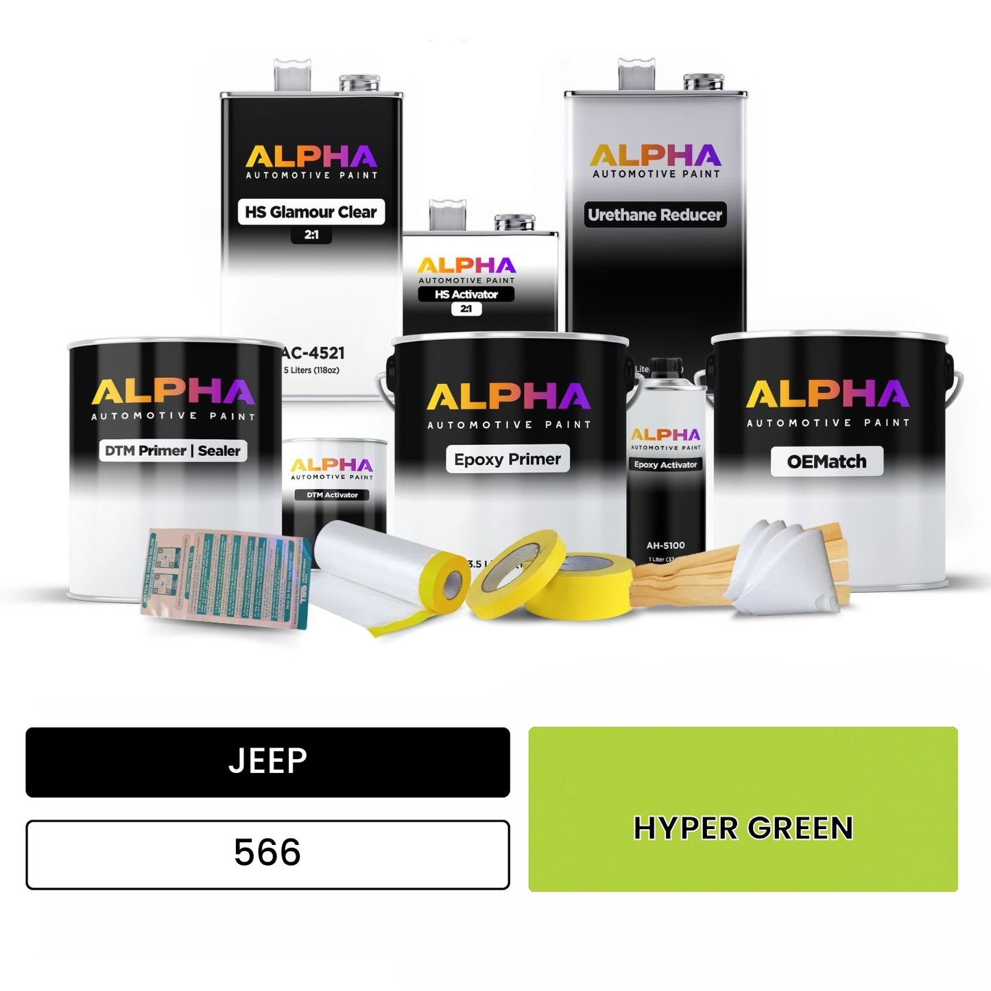 JEEP HYPER GREEN 566 OEMatch Vehicle Paint Kit