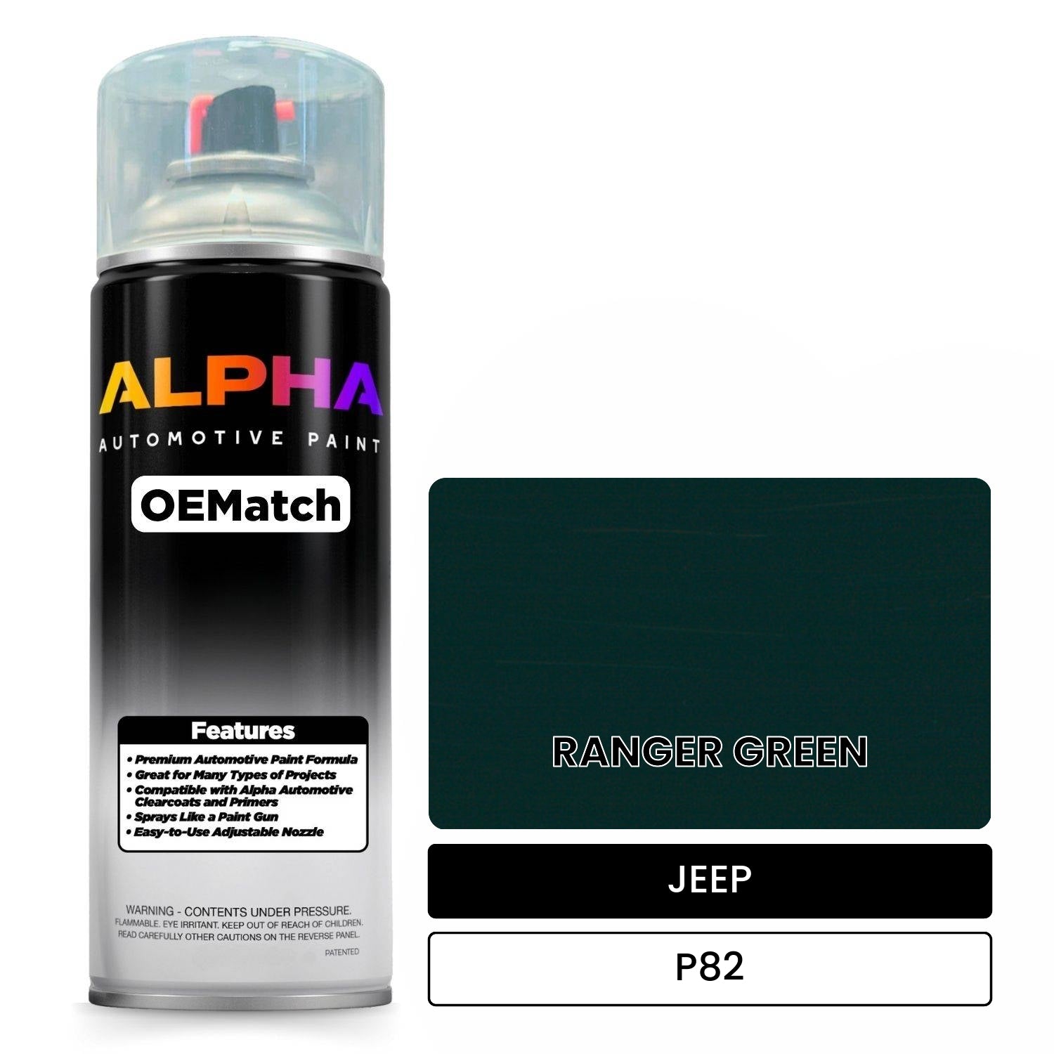 JEEP RANGER GREEN P82 OEMatch Spraycan