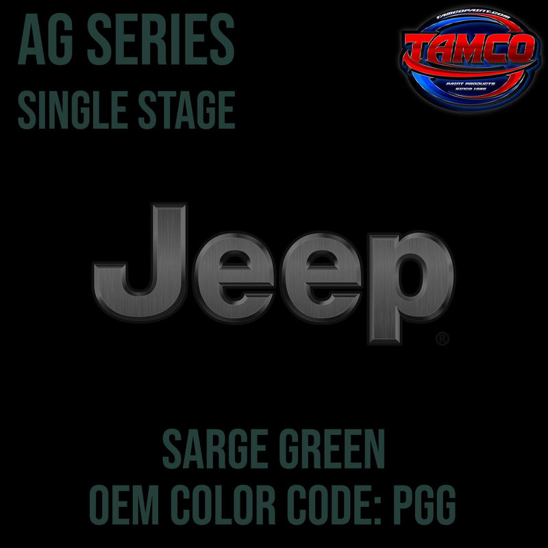 Jeep Sarge Green | PGG | 2016-2022 | OEM AG Series Single Stage - The Spray Source - Tamco Paint Manufacturing