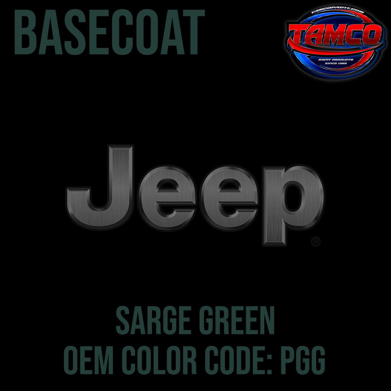 Jeep Sarge Green | PGG | 2016-2022 | OEM Basecoat - The Spray Source - Tamco Paint Manufacturing