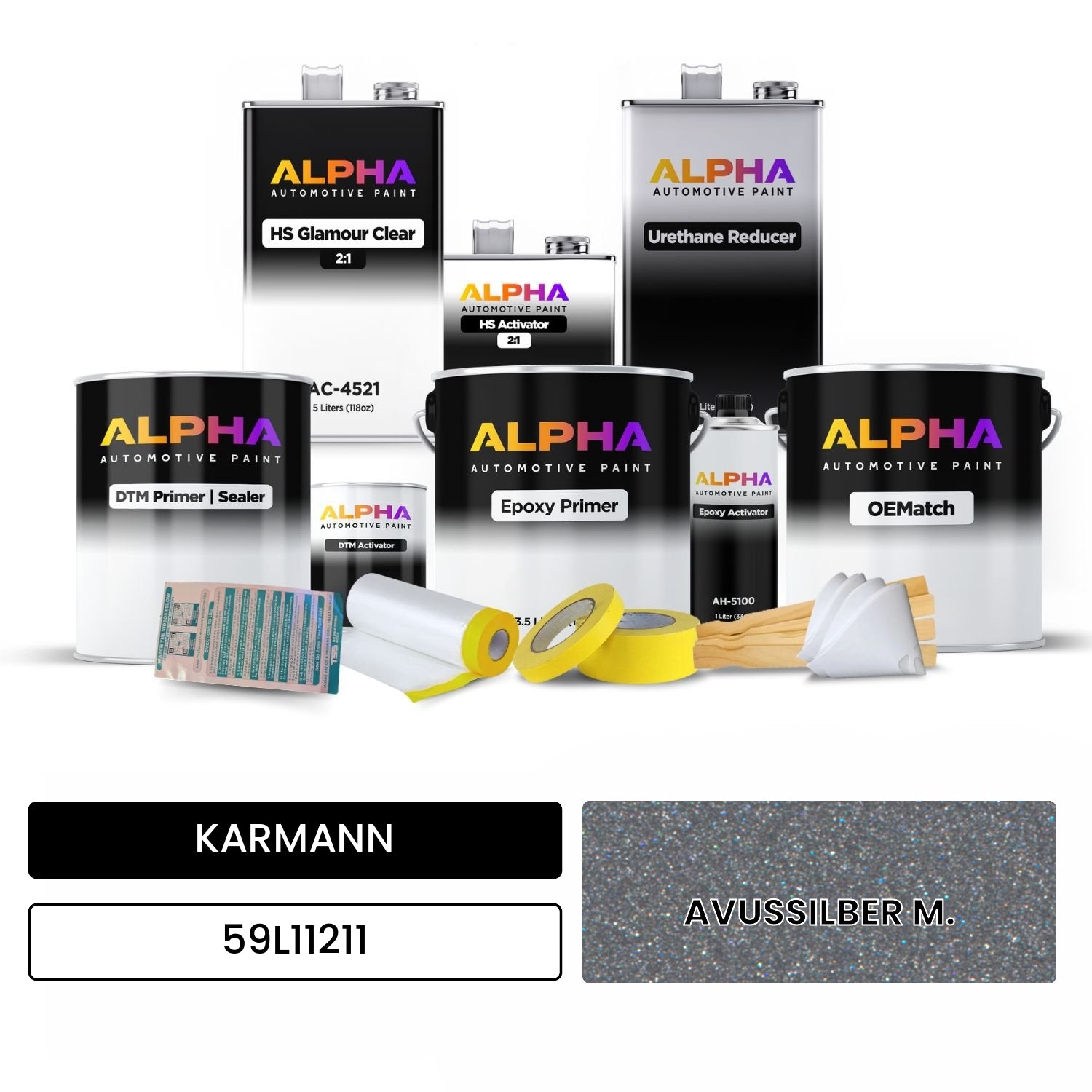 KARMANN Avus Silver Metallic 59L11211 OEMatch Vehicle Paint Kit