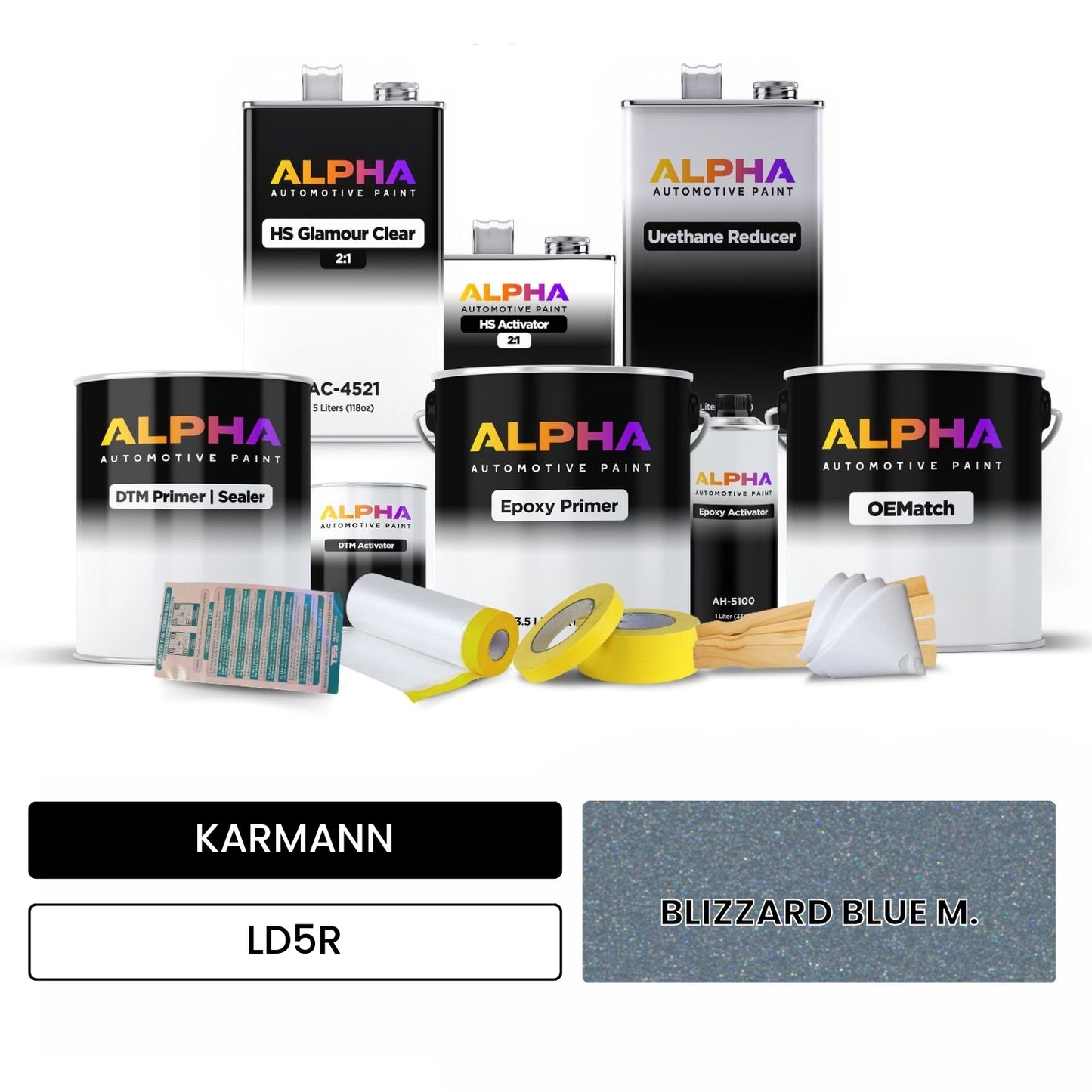 KARMANN Blizzard Blue Metallic LD5R OEMatch Vehicle Paint Kit