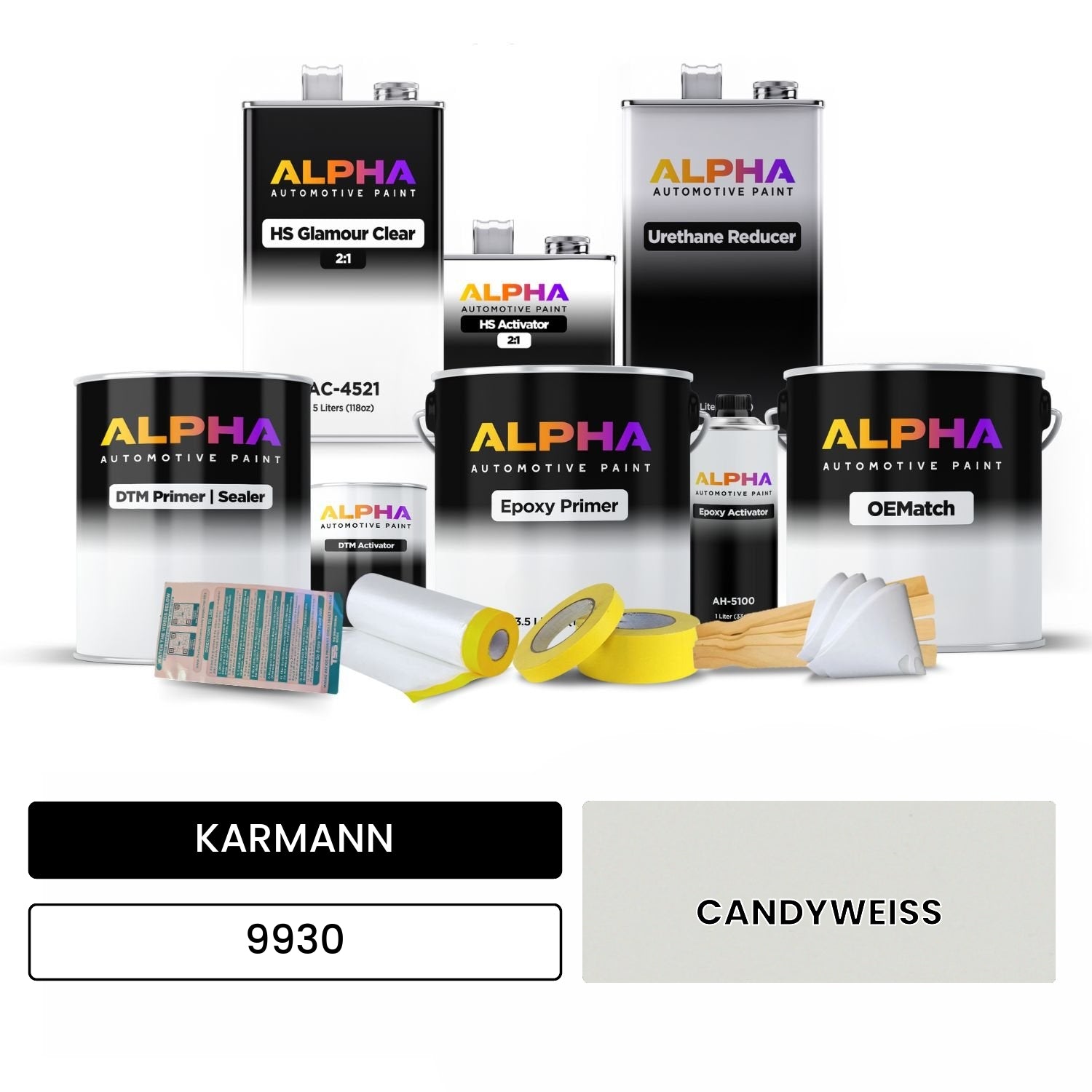 KARMANN Candy White 9930 OEMatch Vehicle Paint Kit