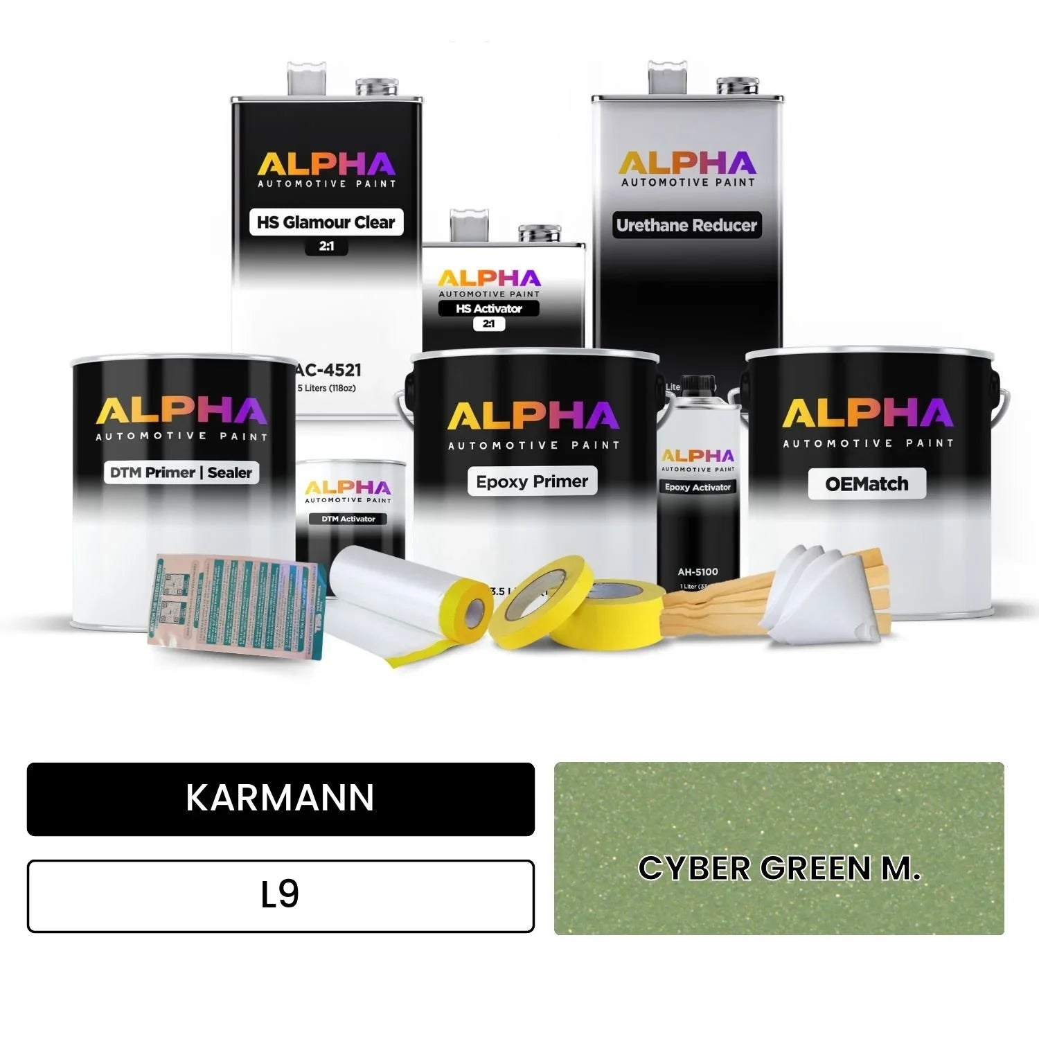 KARMANN Cyber Green Metallic L9 OEMatch Vehicle Paint Kit