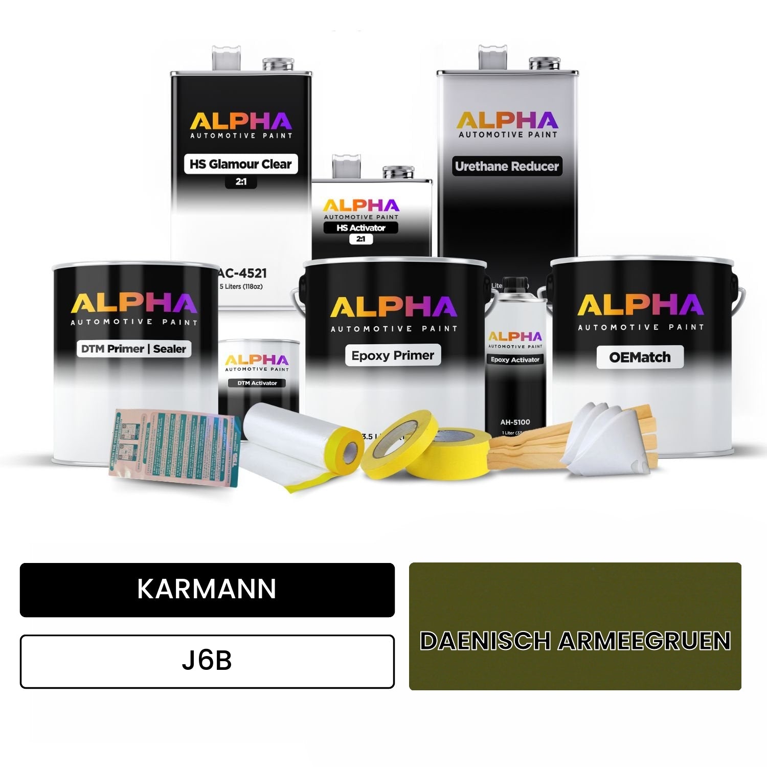 KARMANN Danish Army Green J6B OEMatch Vehicle Paint Kit