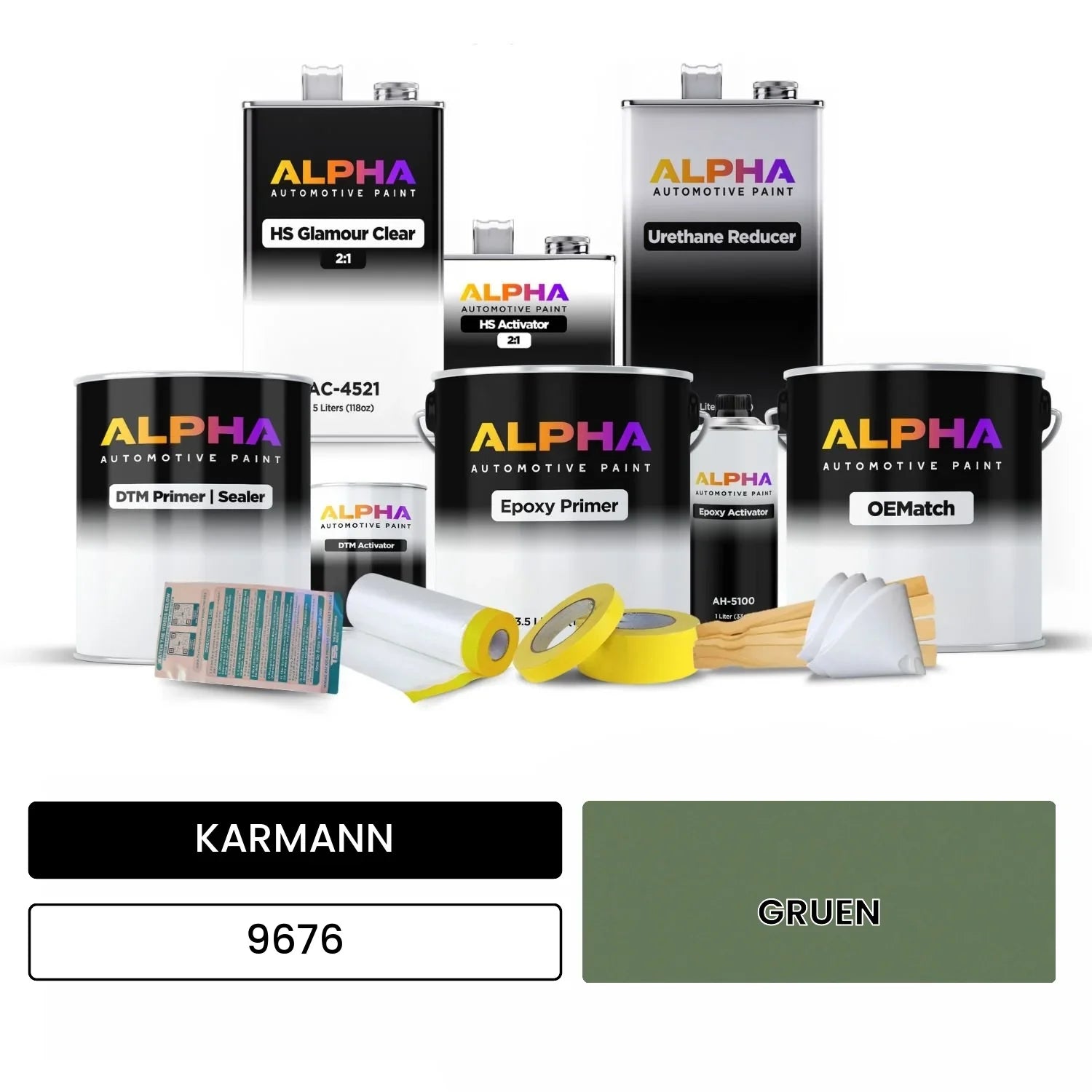 KARMANN Industry Green 9676 OEMatch Vehicle Paint Kit