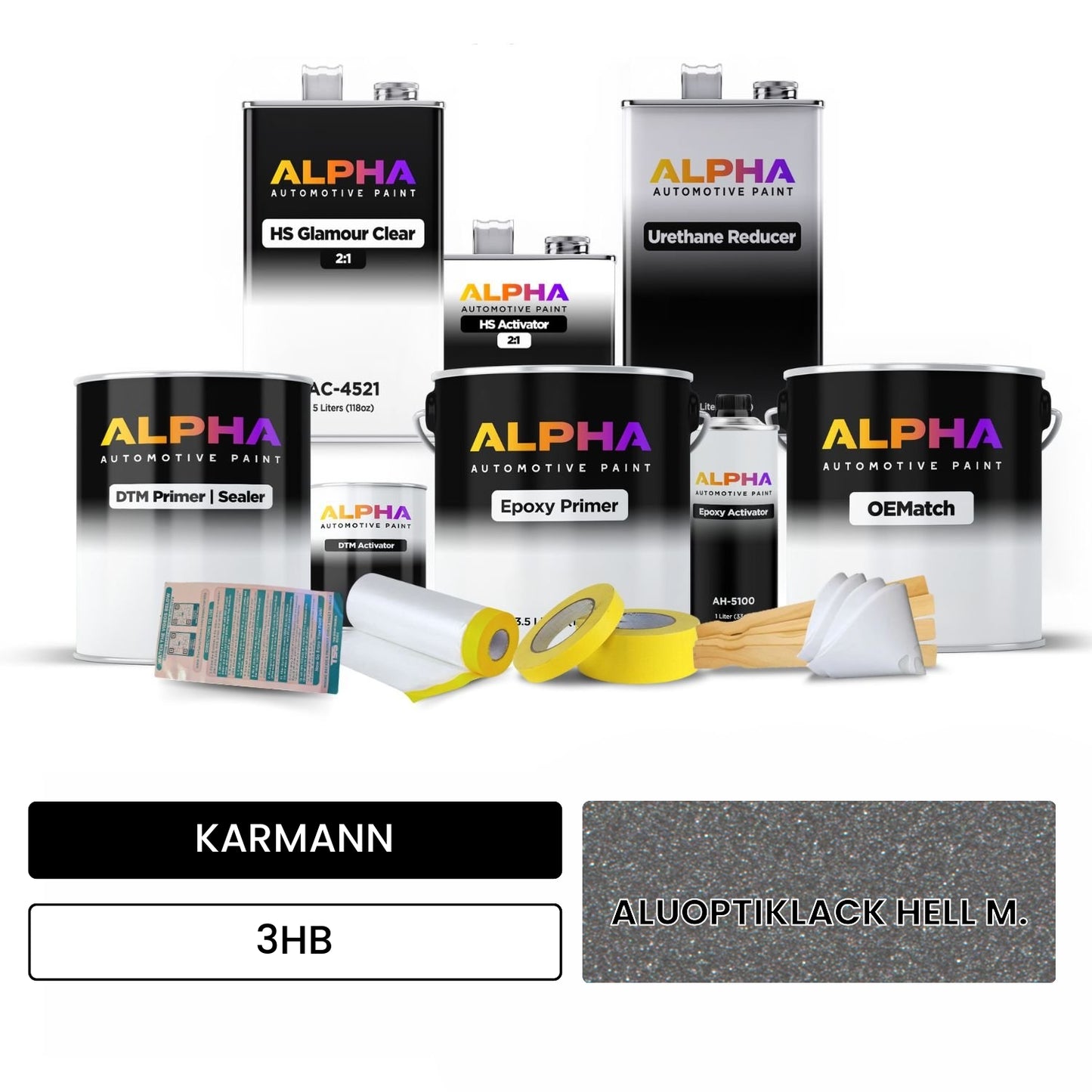 KARMANN Light Aluminum Optic Paint 3HB OEMatch Vehicle Paint Kit