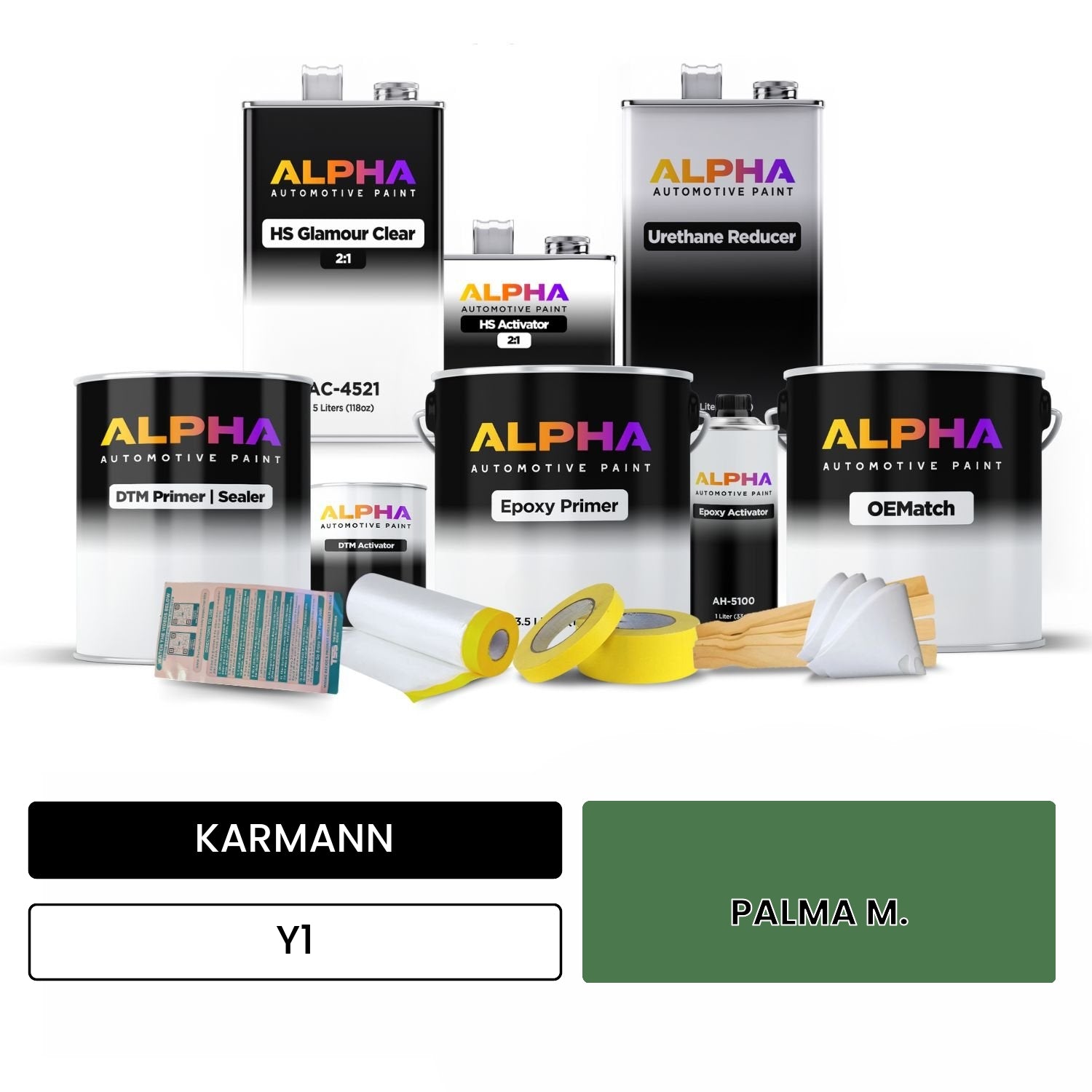 KARMANN Palm Green Metallic Y1 OEMatch Vehicle Paint Kit
