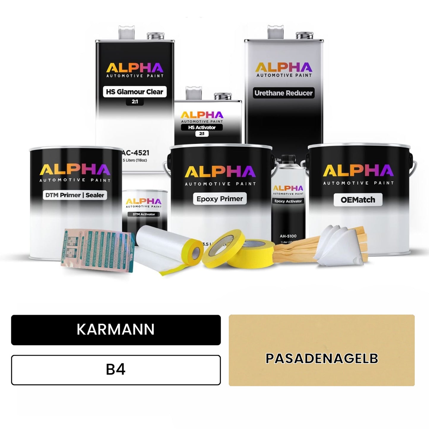 KARMANN Pasadena Yellow B4 OEMatch Vehicle Paint Kit