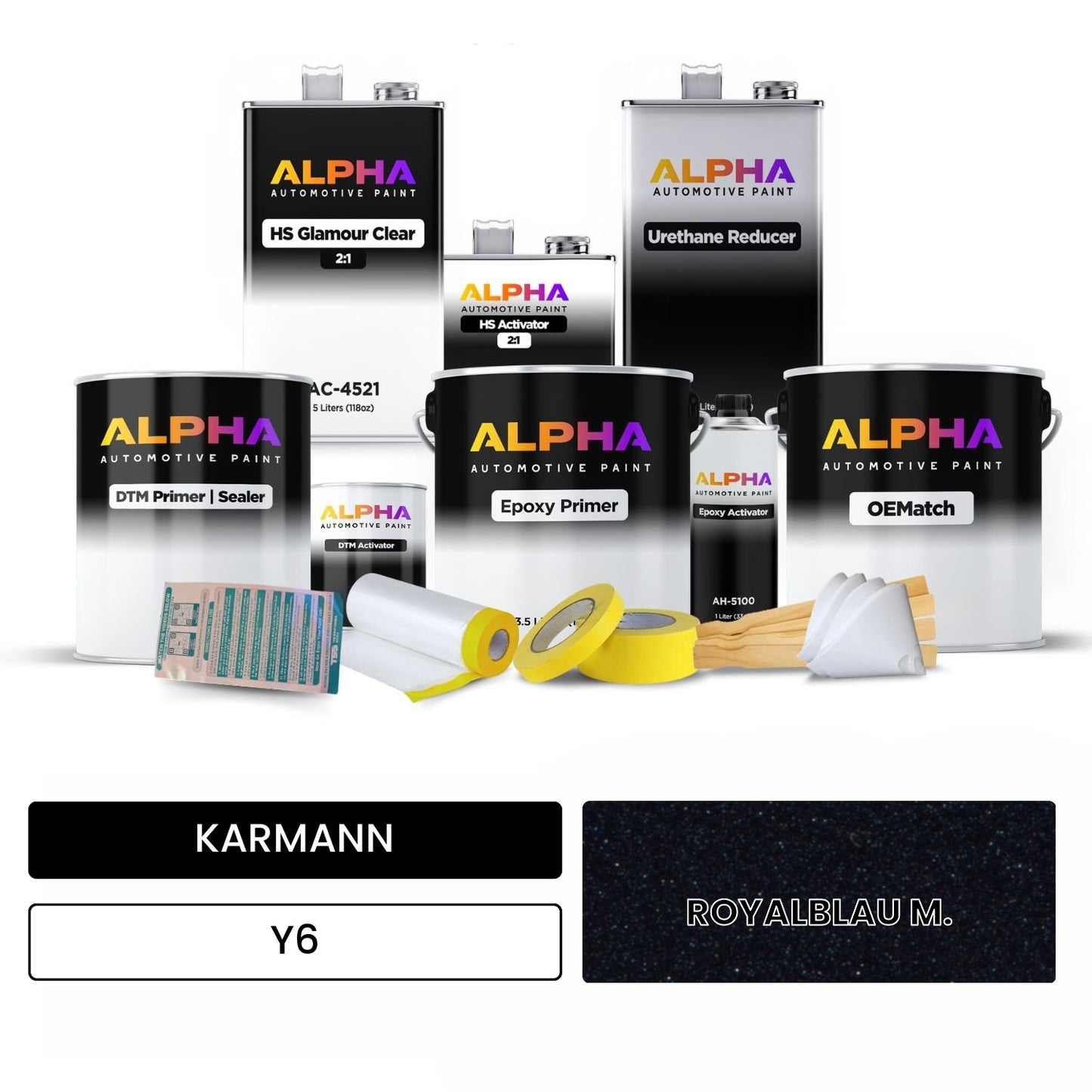 KARMANN Royal Blue Metallic Y6 OEMatch Vehicle Paint Kit
