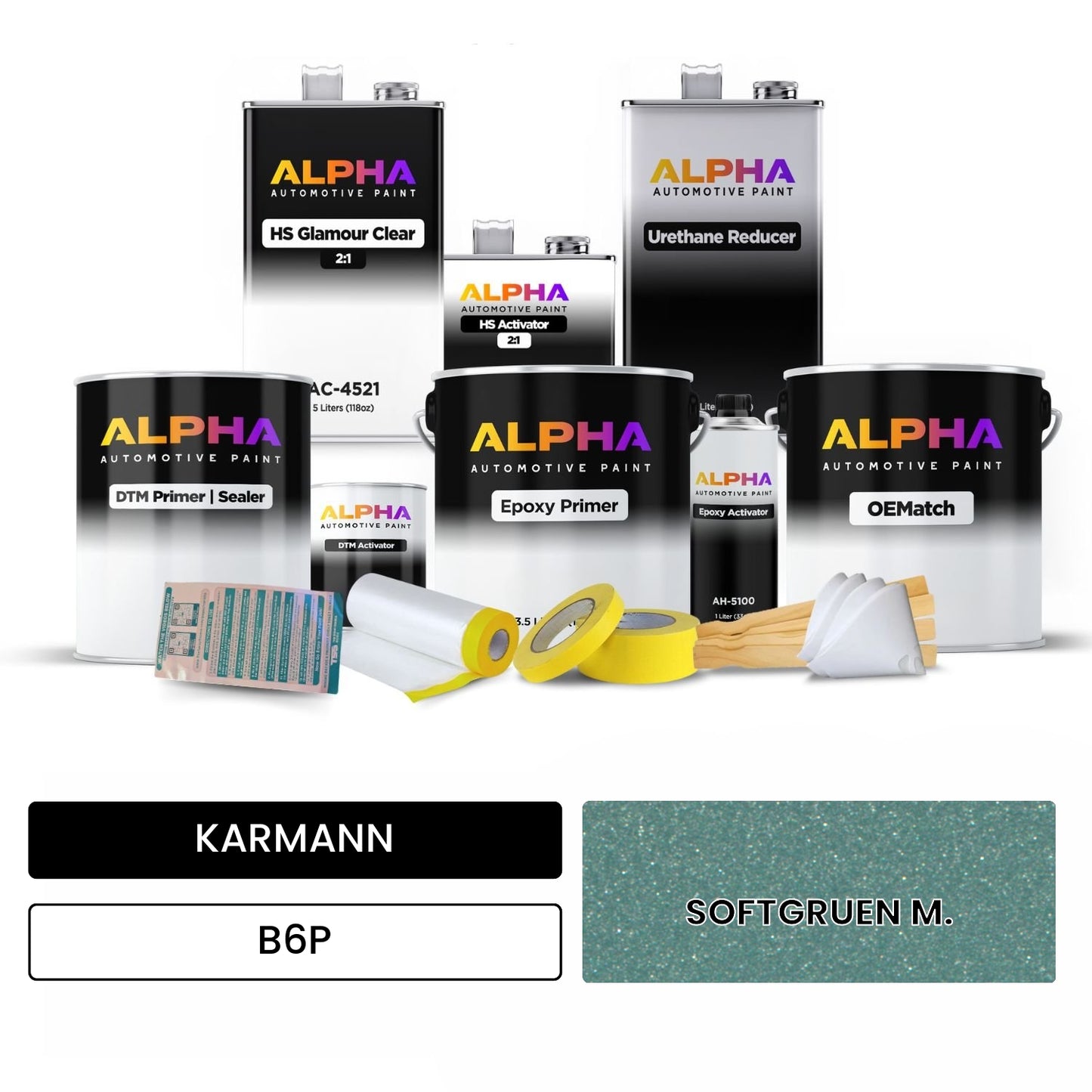 KARMANN Soft Green Metallic B6P OEMatch Vehicle Paint Kit